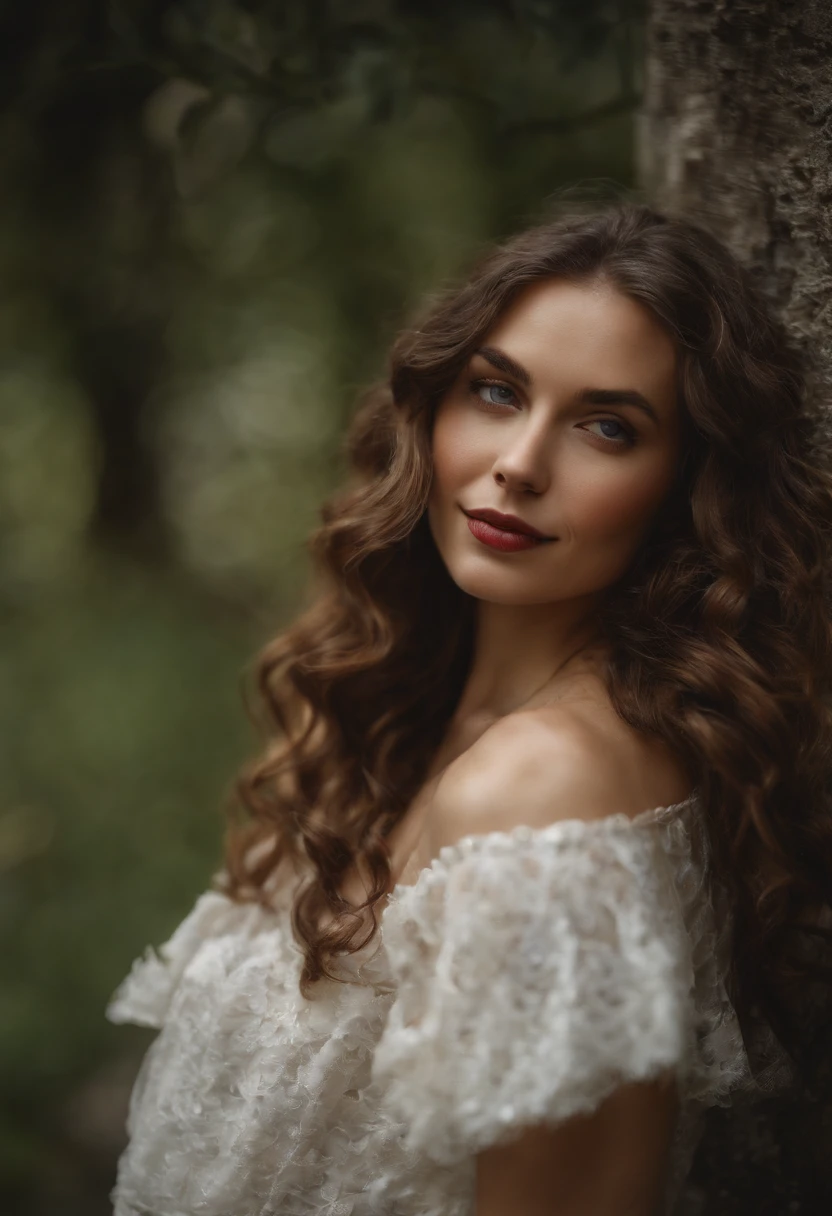 (mise au point nette:1.2), photographier, attractive young woman, (doux visage:1.1), lips slightly apart, (kein Maquillage:1.2), (Grands yeux:1.0), (corps tonique:1.2), (curly hair:1.2), (gros seins:1.3), portant (CASSER:1.2) Anna (route:1.2). (moody lighting:1.2), profondeur de champ, Bokeh, 4K, Hdr.