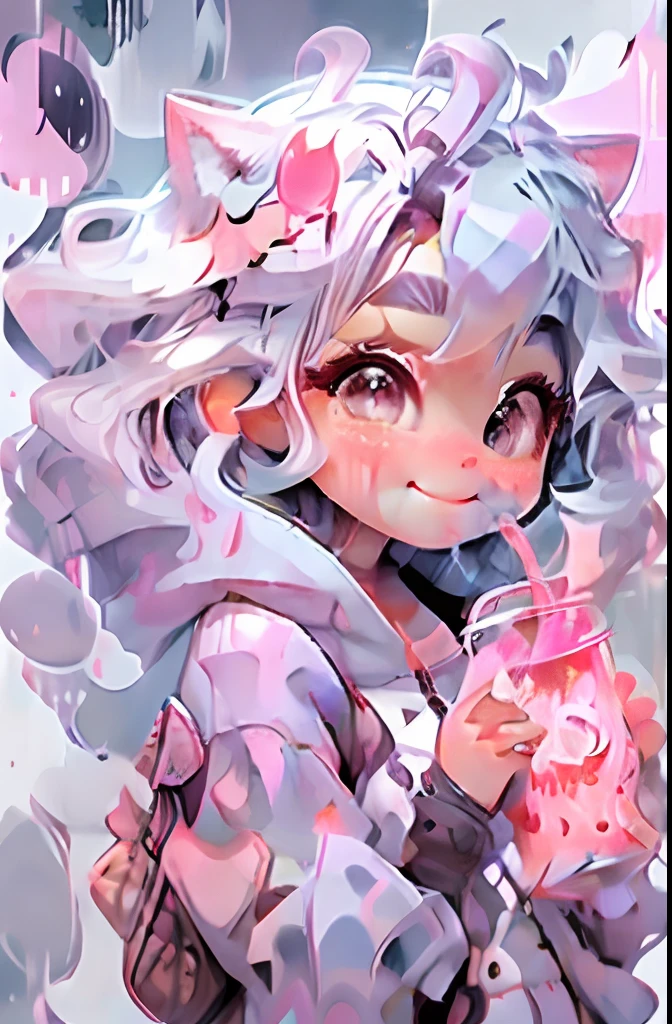 masterpiece, best quality, highly detailed, nozochibi, 1girl, (chibi:1.4), hatsune miku, simple background, full body,Hatsune Miku inside a glass of chocolate milk.