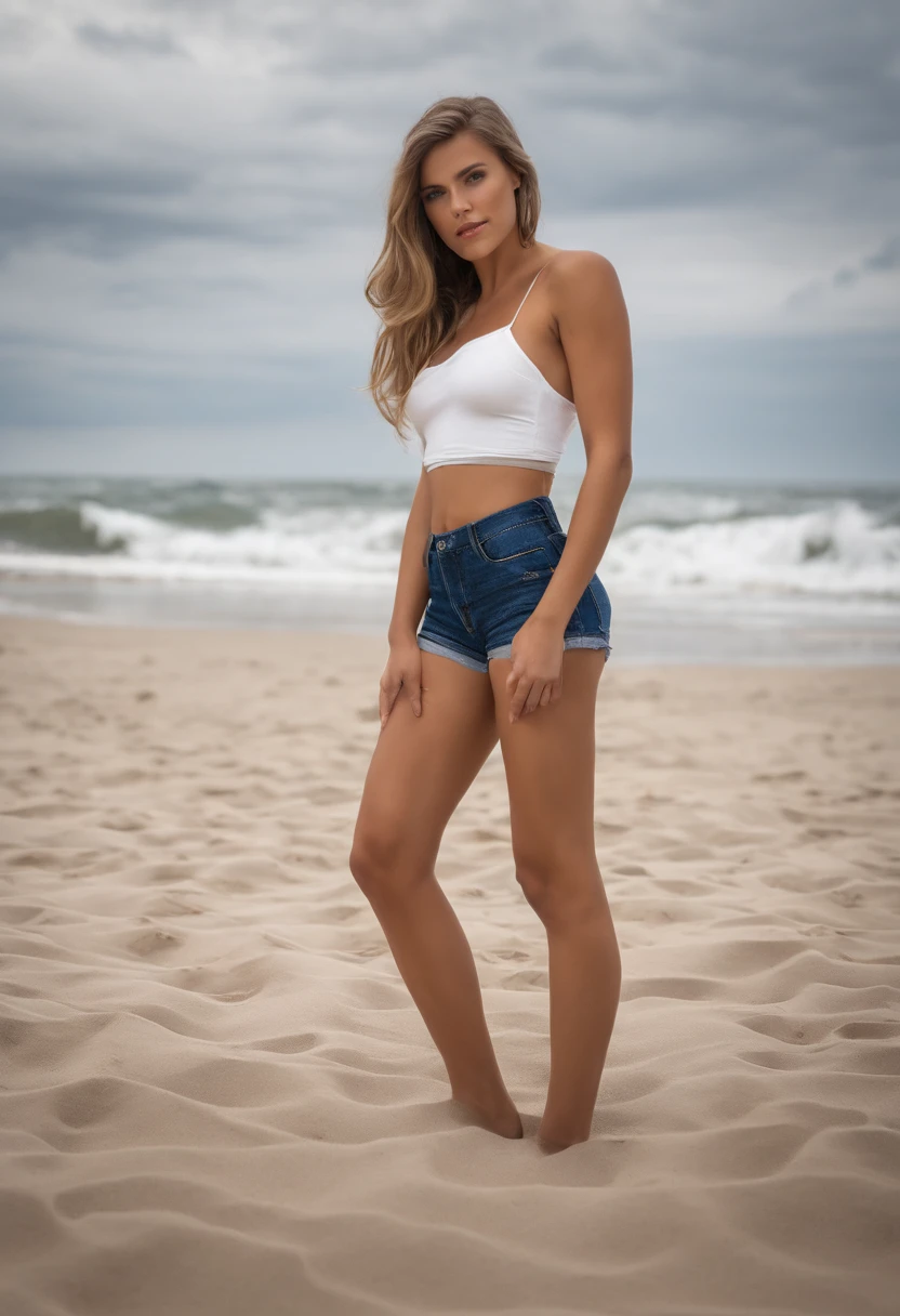sehr schwere Oberweite, gewelltes Haar, am Strand, Schauen Sie in die Kamera, Symmetrische Augen, symmetrisches Gesicht, fotorealistisch, Routenverfolgung, Spiegelnde Beleuchtung, Pfad der Haare, Sichtbare Schatten, kompliziert, Aufwendig, Hyperrealistisch, full-body shot, 1 Girl beautiful, Gehen, auf Zehenspitzen, zur Kamera, 23 Jahre, Feet show, white nails, lange blonde Haare, red sexy underwear, athletic body, plump buttocks, Bett Decke, UHD, Meisterwerk, anatomisch korrekt, Hohe Detailgenauigkeit, hight resolution, best quality, super detailliert, 8K