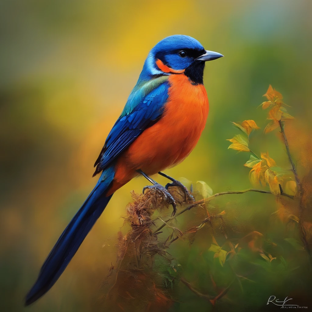 #Image bird, Impressionist style painting