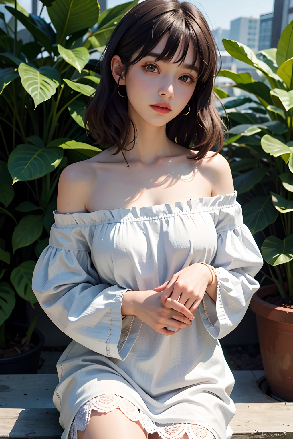1girl ,Hinata Hyuga ,anime from realistic , quality detail , beutiful eyes , face hair ,perffect detail , realive detail , realism detail ,photrait , high reslusition detail, pink liptic ,cute girl 18  ,school