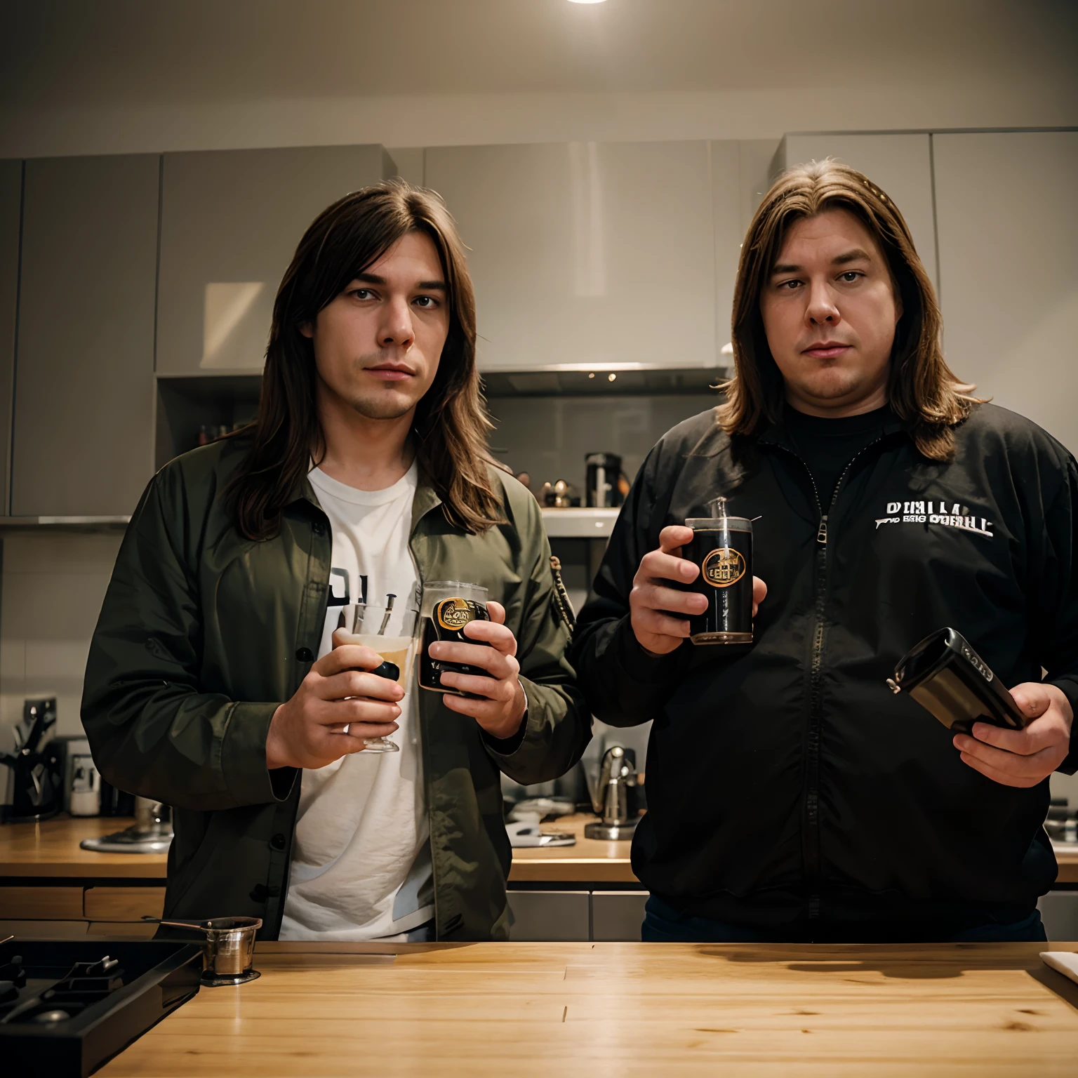 Peter and chris griffin from family guy sipping lean while wearing drill clothing