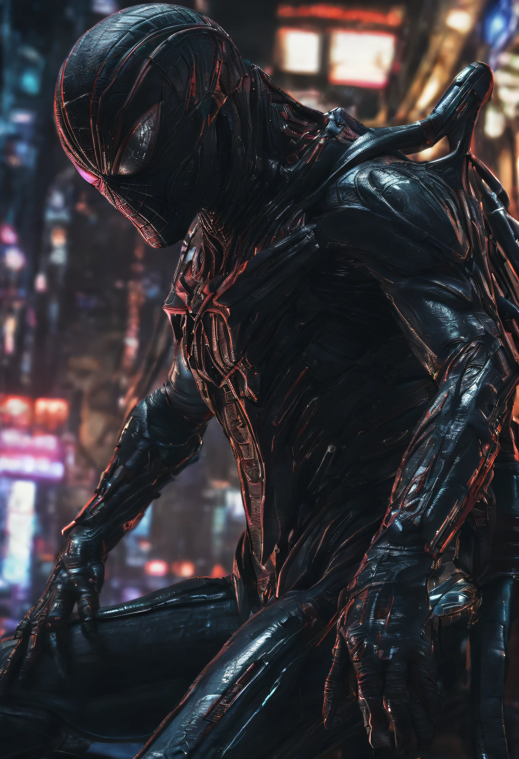 Spider-Man, (Aerian:1.1), Garras afiladas, colmillos, colas afiladas, monstruos, criaturas negras,
BREAK (masterpiece:1.2), best quality, high resolution, unity 8k wallpaper, extremely detailed face, perfect lighting, extremely detailed CG,
