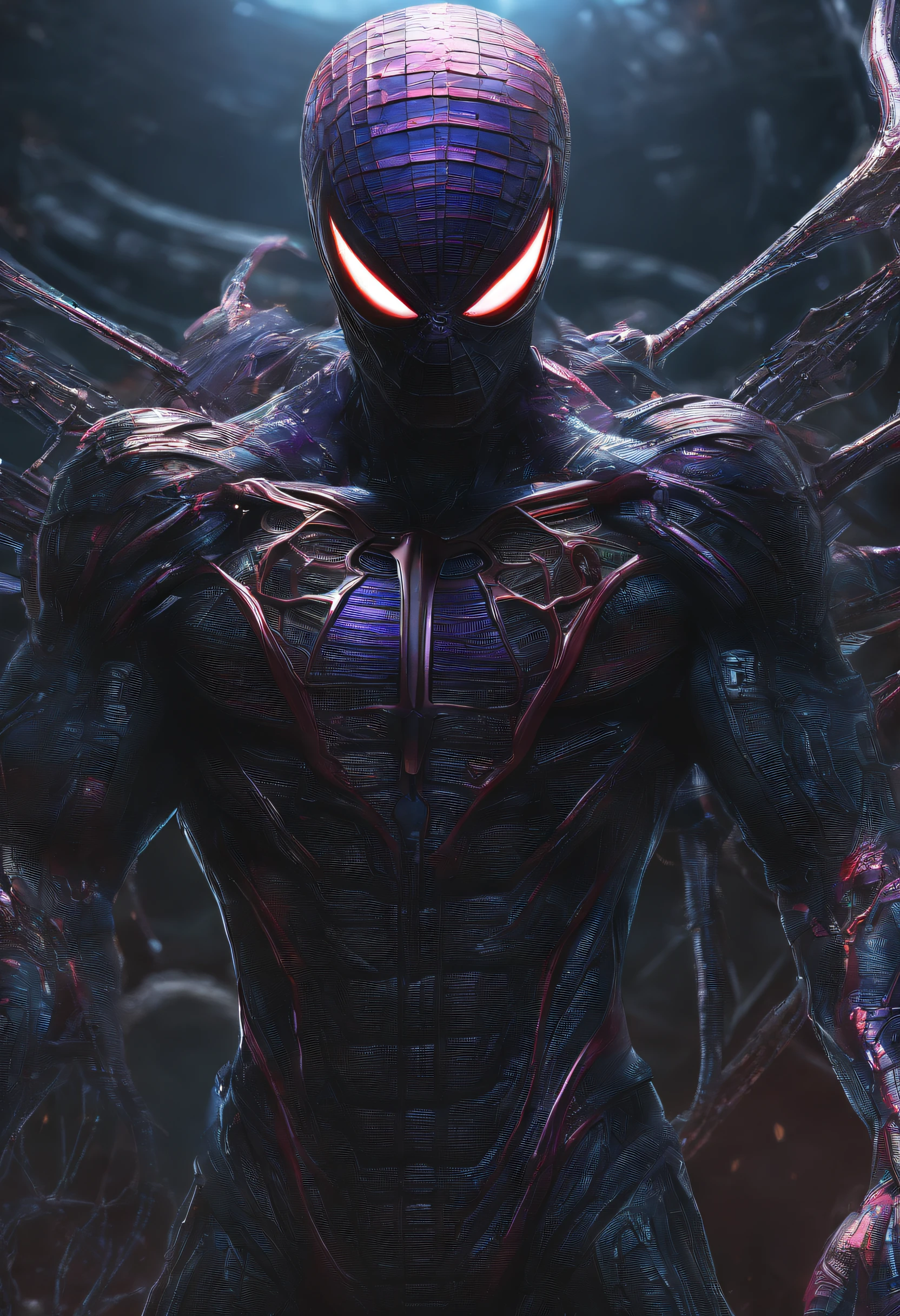 (Spider-Man:1.1), Aerian, Garras afiladas, colmillos, colas afiladas, monstruos, criaturas negras, Dark Hero, Comedores de hombres, sangrientos, Piles of corpses,
BREAK (masterpiece:1.2), best quality, high resolution, unity 8k wallpaper, extremely detailed face, perfect lighting, extremely detailed CG,