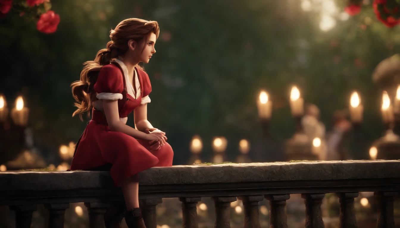 Aerith Gainsborough in a cute Final Fantasy 7 game