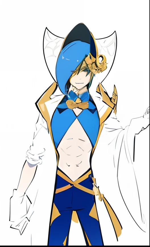 Seductive dancer with golden monocle and charismatic man