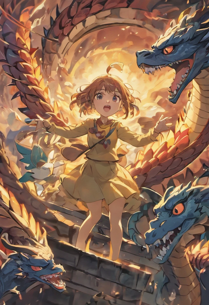 scared and surprised woman,retrato da mulher, on top of a Dragon ::style cartoon, (((Front view))), Estilo Disney Pixar, Filme 3D, altamente detalhado, vivid colors (((corpo inteiro))) ::n_style realista, anime