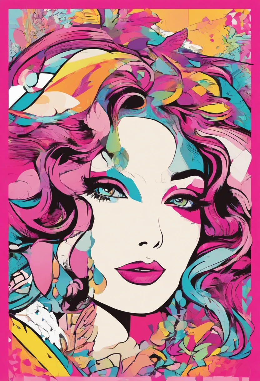 girl with、feathered、White background、Retro Color、Retro Anime、shuicolor、pink there、full bodyesbian、high-level image quality、