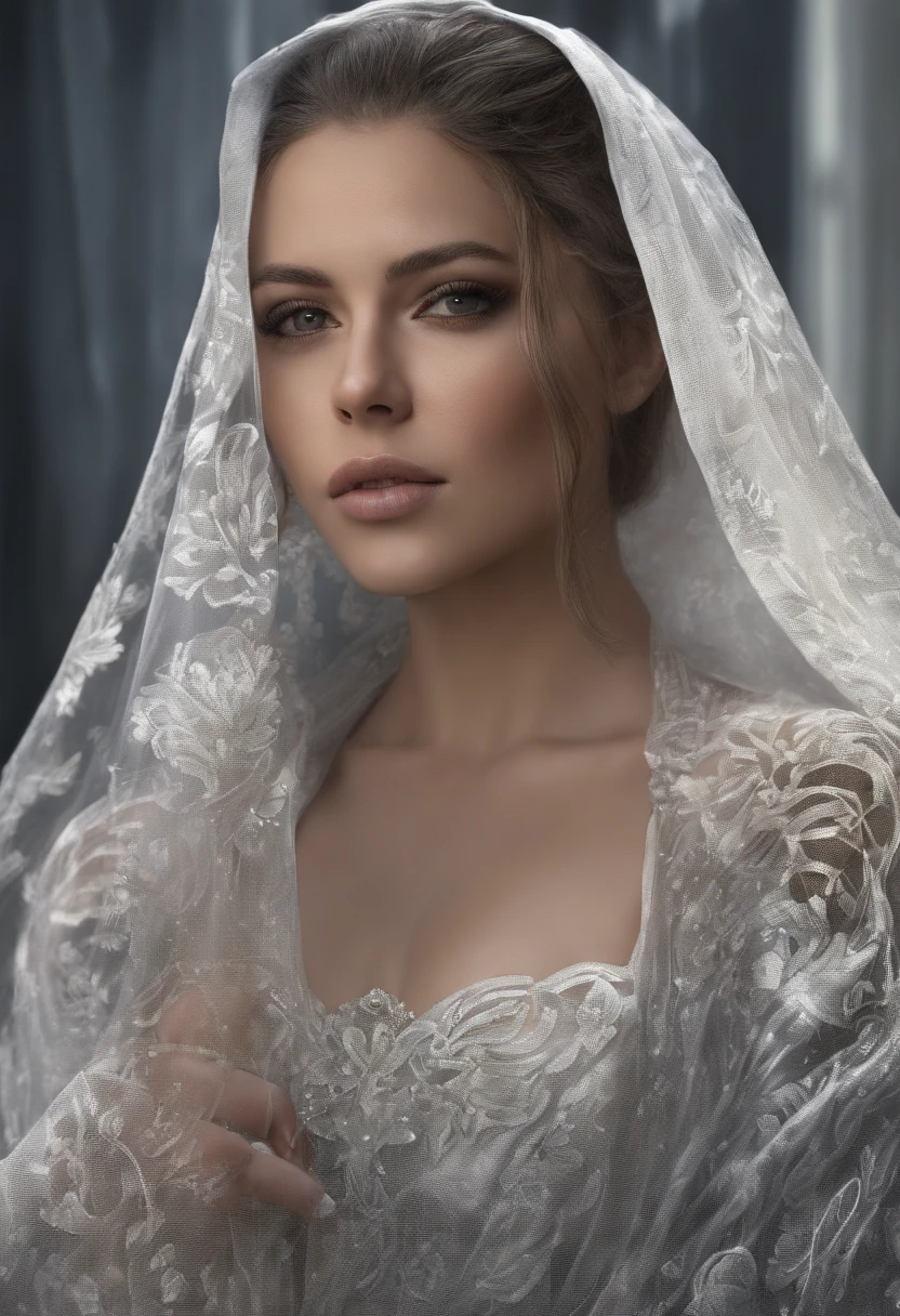 Woman, wearing a see through abaya