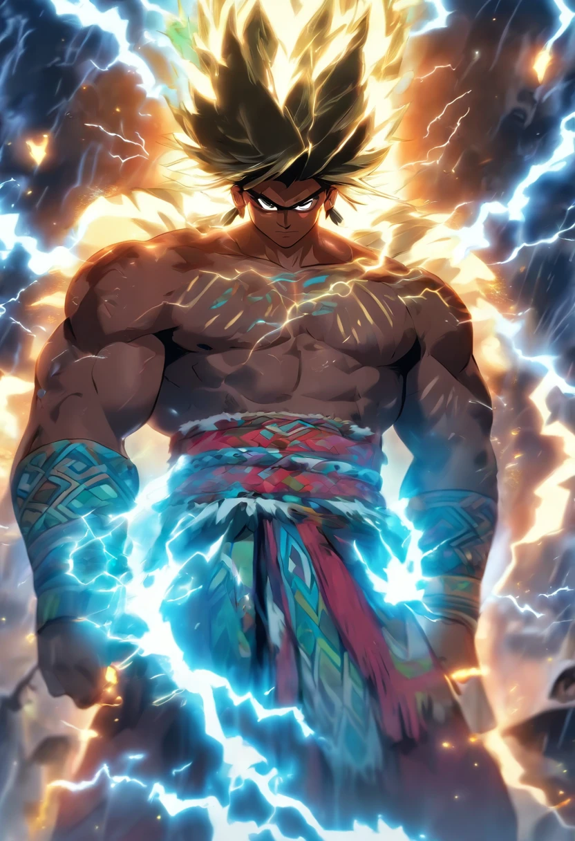 shine the sun on yourself，Contrast between darkness and light。 The resulting Stable Diffusion prompt is as follows： "close-up of a man with a lightning bolt in his hand,strong and imposing muscular male hero, inspired by Joe Jusko, humanoid Balrog, bathed in sunlight, contrasting darkness and light,(best quality,4k,8k,highres,masterpiece:1.2), ultra-detailed, (realistic,photorealistic,photo-realistic:1.37), HDR,UHD,studio lighting,ultra-fine painting,sharp focus,physically-based rendering,extreme detail description,professional, vibrant colors, bokeh"