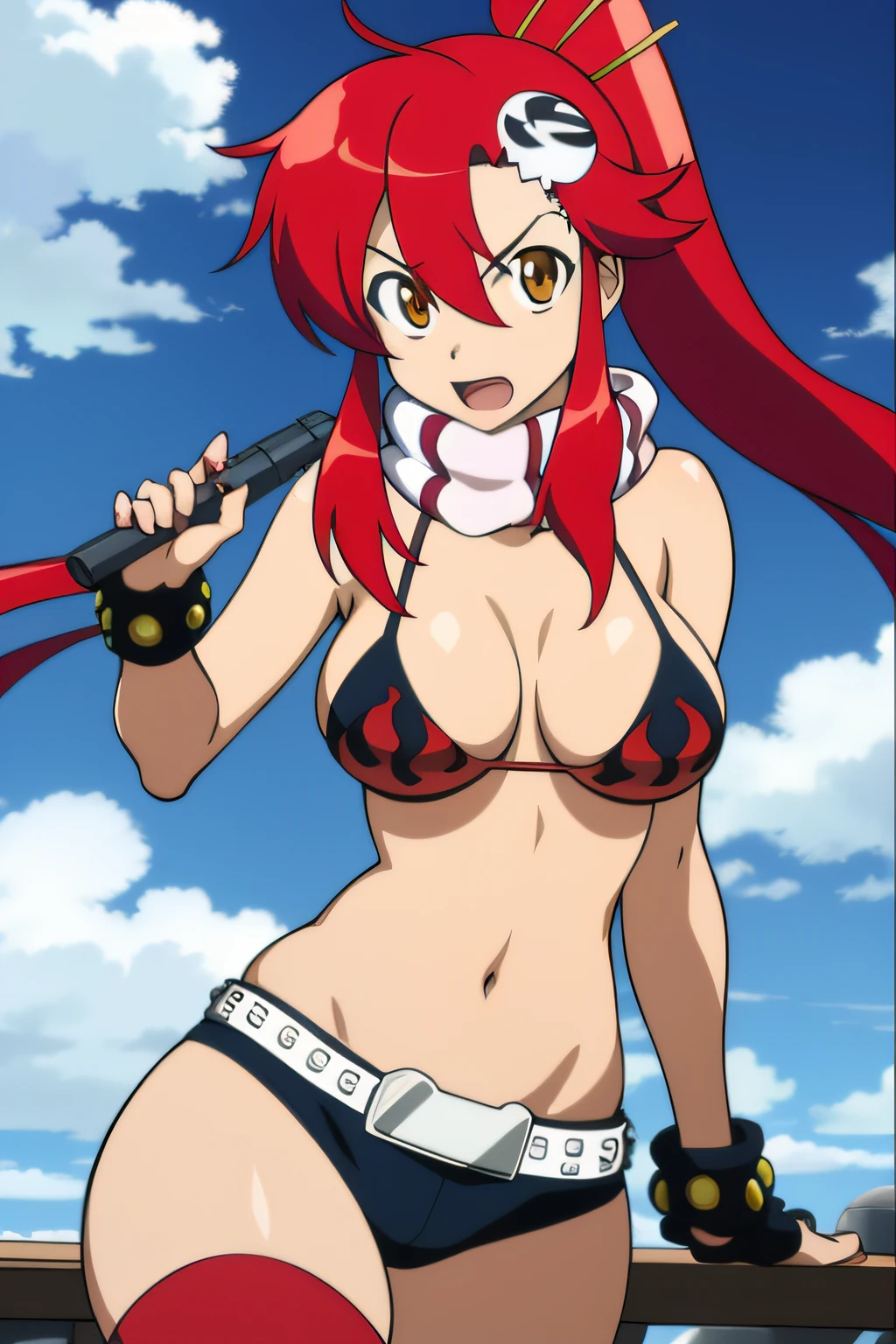 Yoko Littner retrato, ojos amarillos, , desnudo, breasts