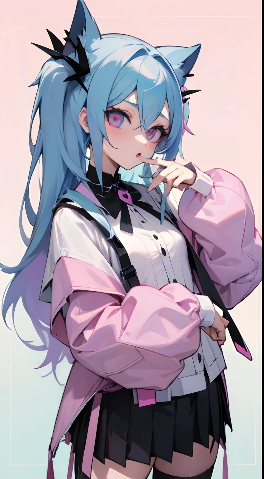 Anime girl, pastel goth outfit, fashion design