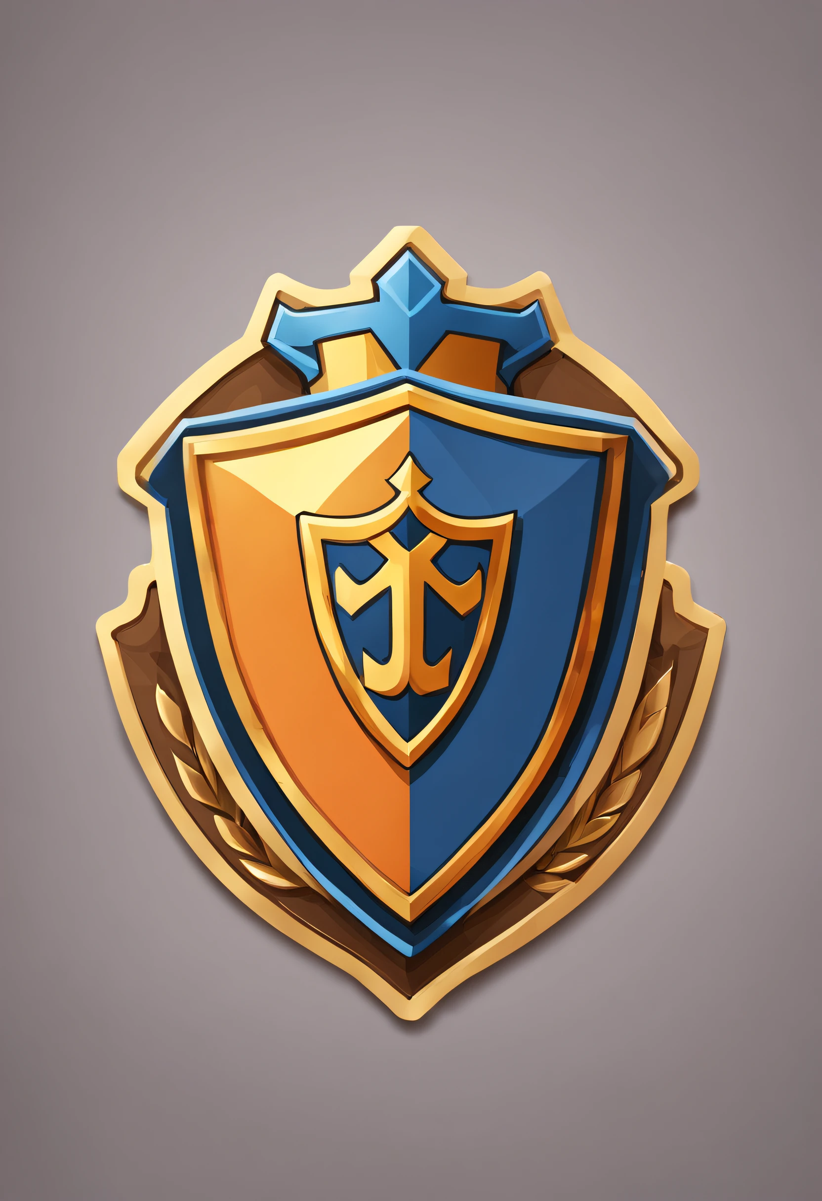 In Sticker style、Geometric pattern background,a sticker,1 Knight's Medal,simple backgound,