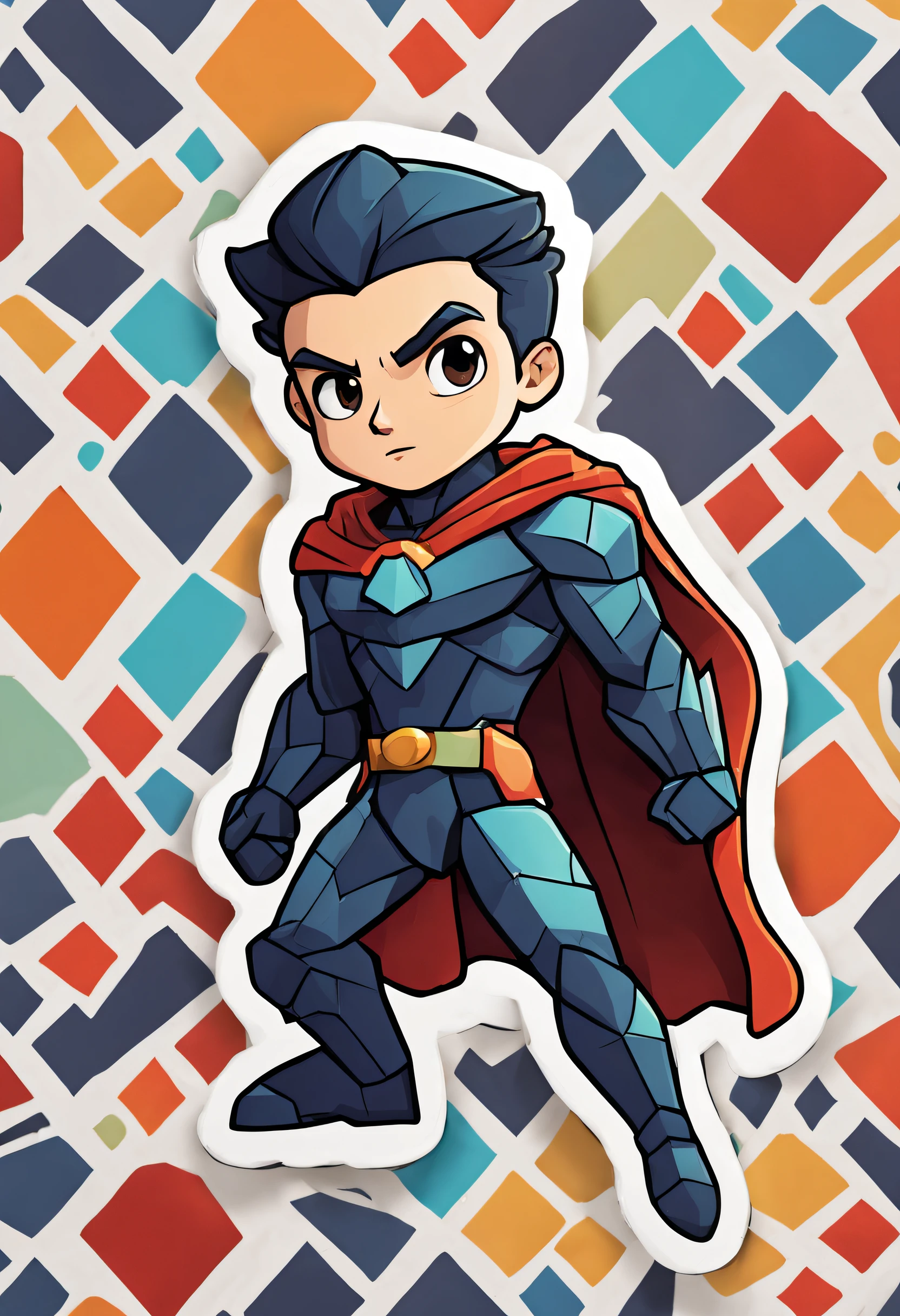 In Sticker style、Geometric pattern background,a sticker,1 Order of Heroism,simple backgound,