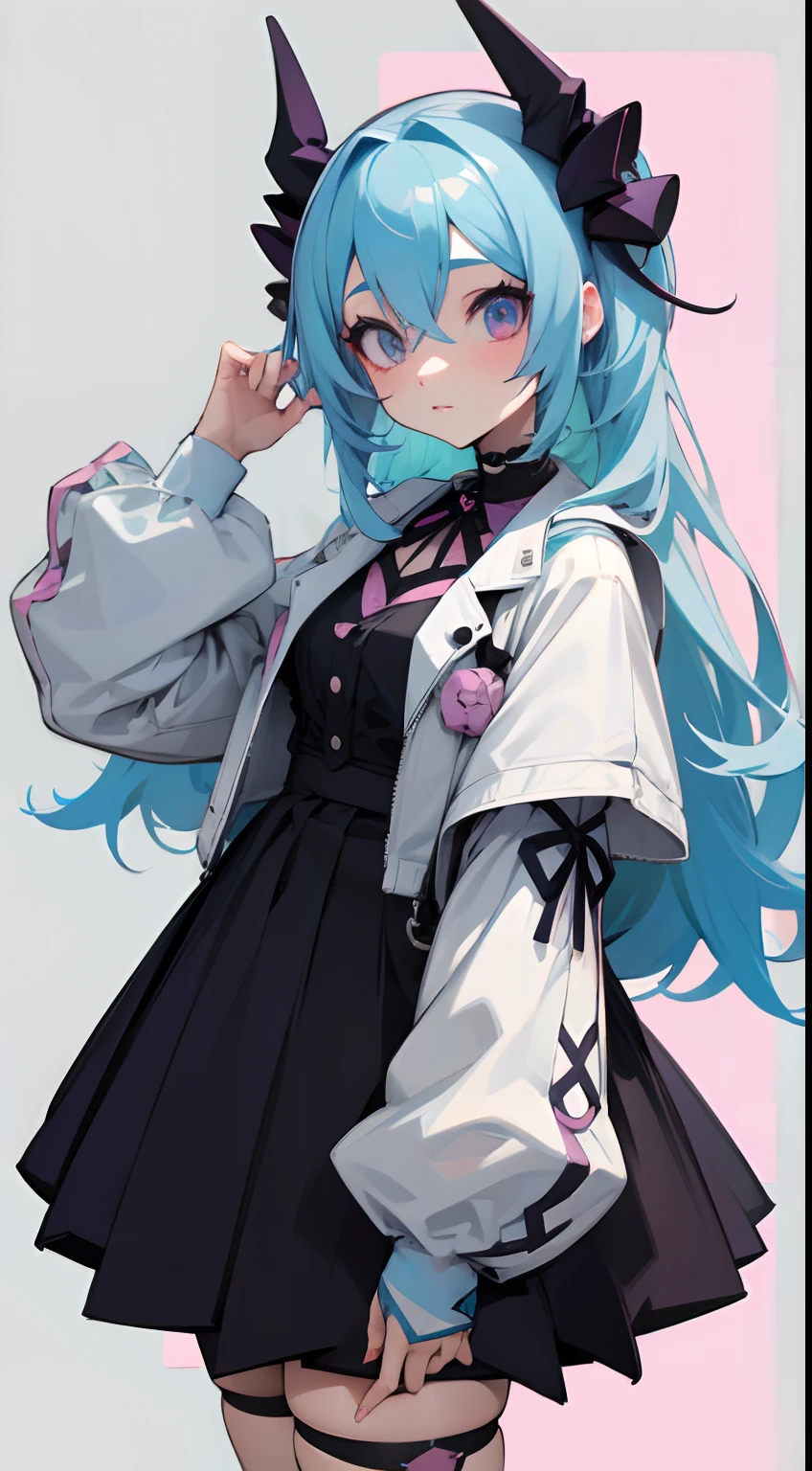 Anime girl, pastel goth outfit, fashion design