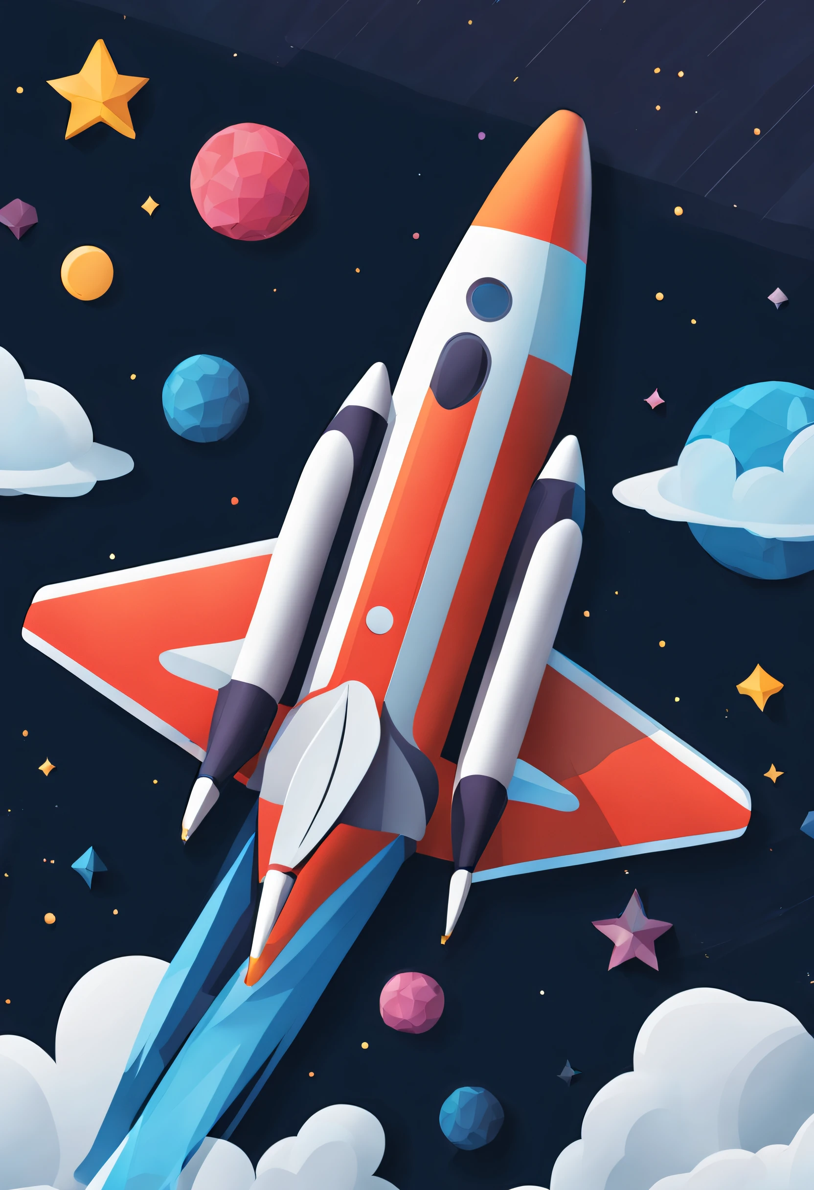 In Sticker style、Geometric pattern background,a sticker,1 space plane,simple backgound