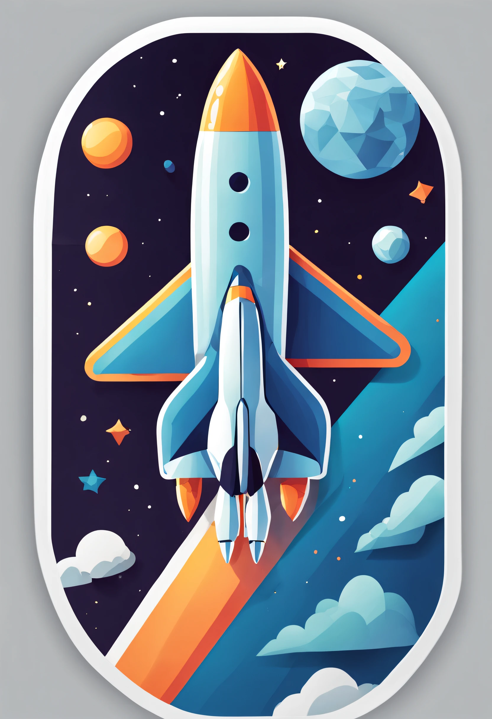 In Sticker style、Geometric pattern background,a sticker,1 space plane,simple backgound