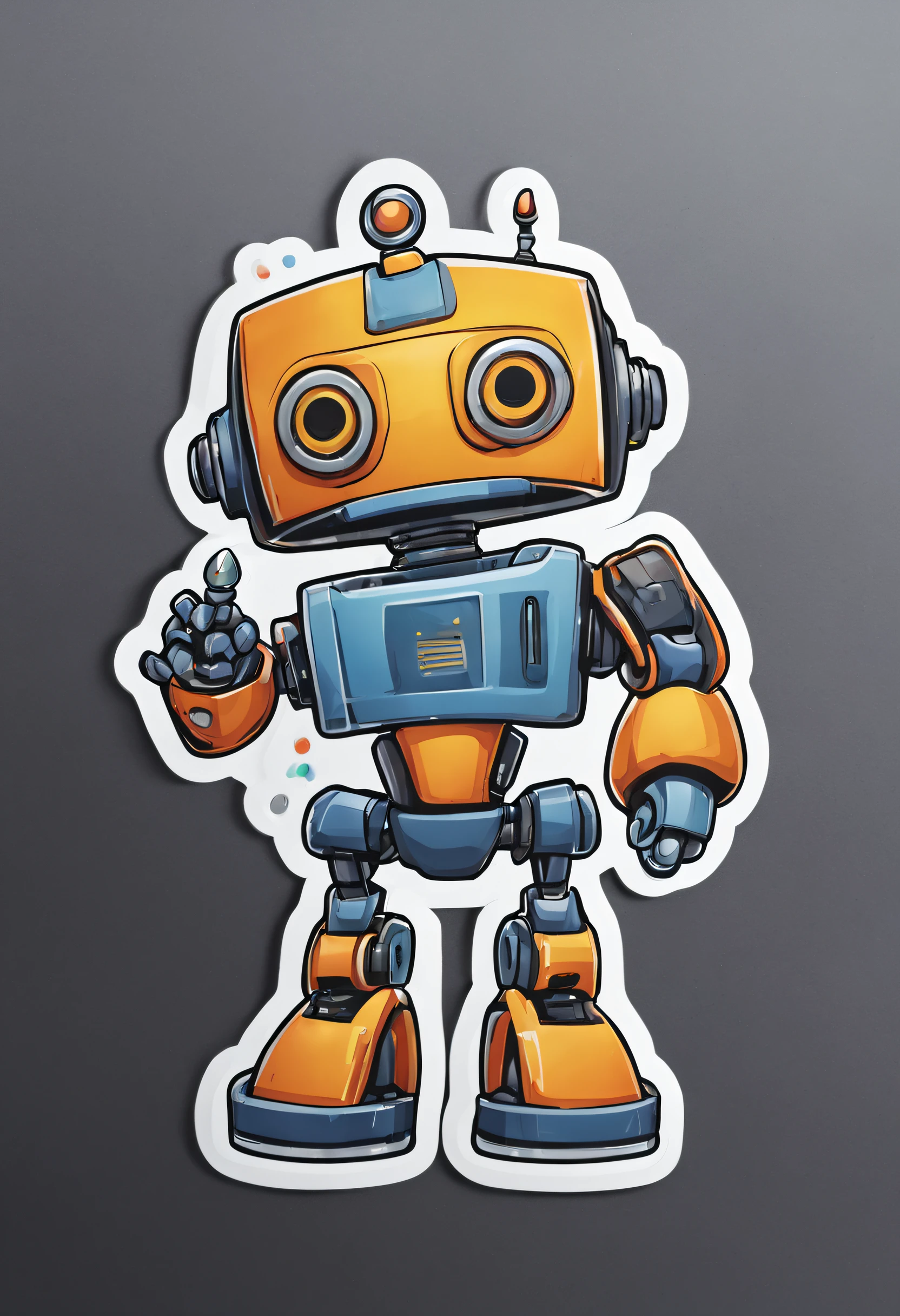 a sticker,1 Harbour Plaza Robot,simple backgound,