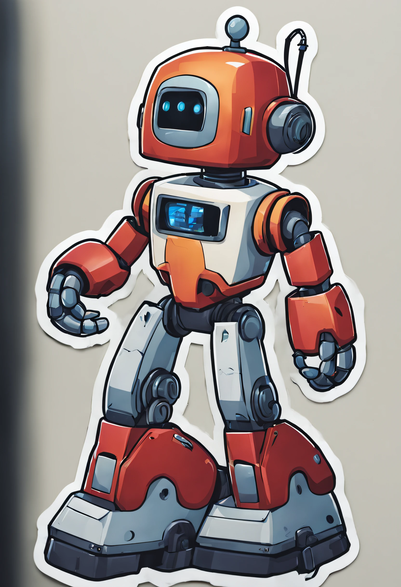 a sticker,1 Harbour Plaza Robot,simple backgound,