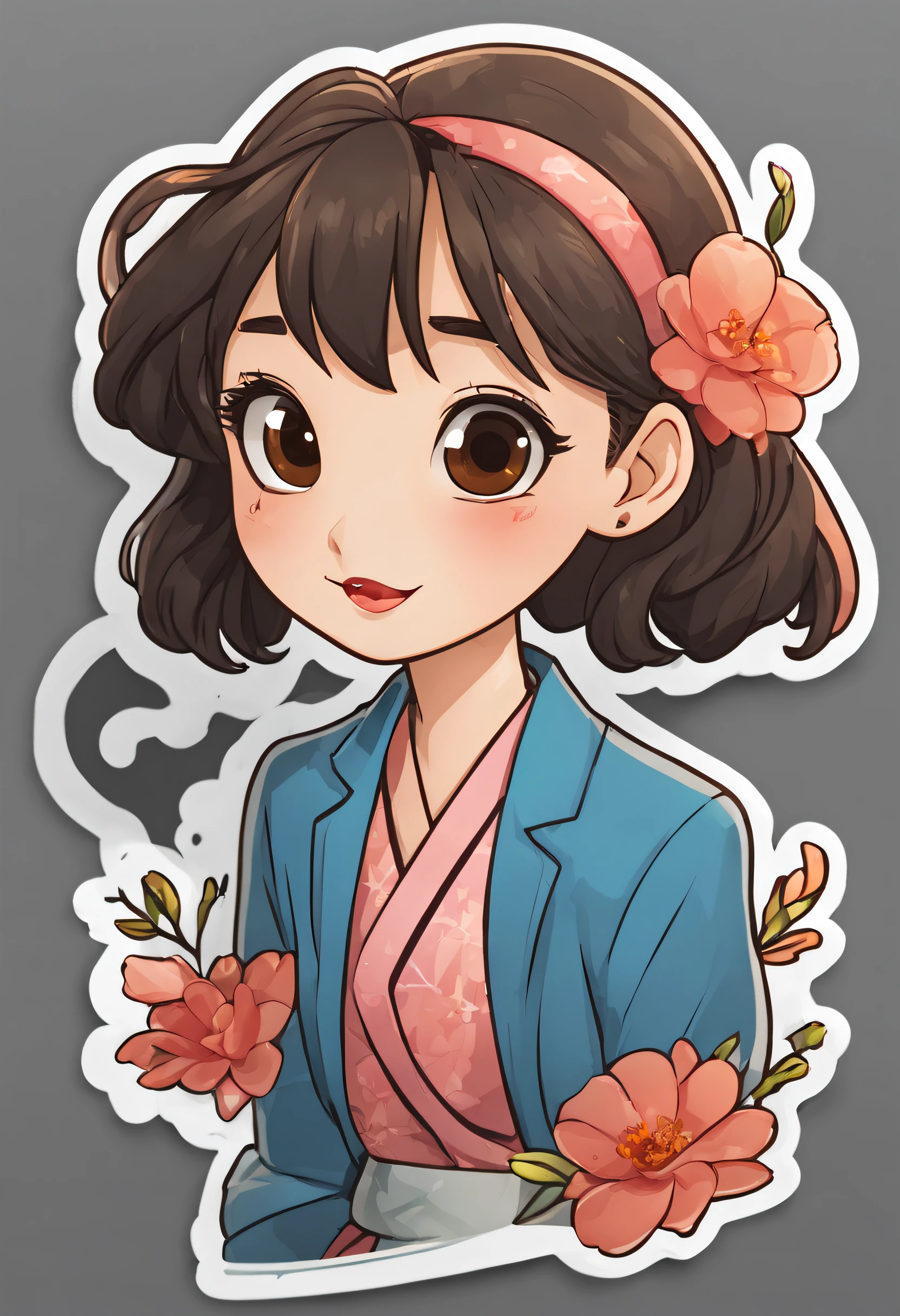 a sticker,1 Haiyi AI,simple backgound,