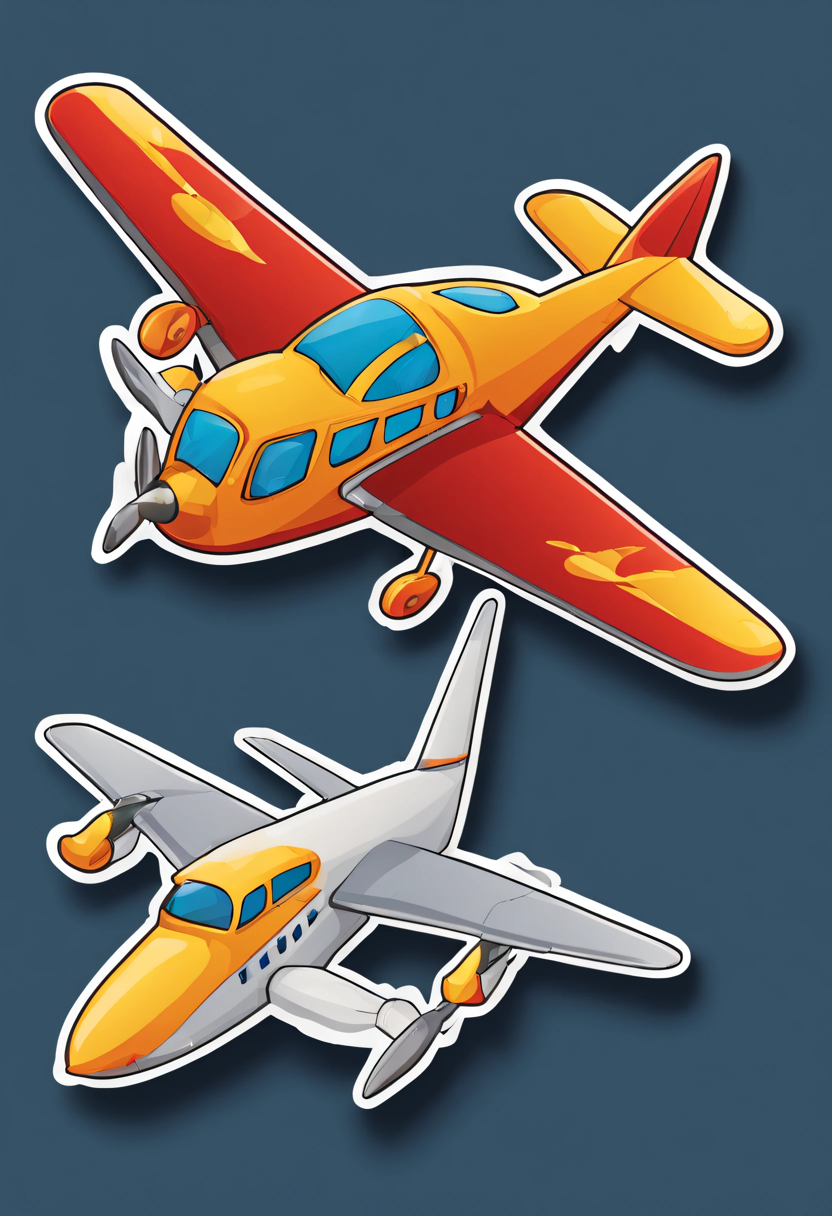 a sticker,1 aircraft,simple backgound,
