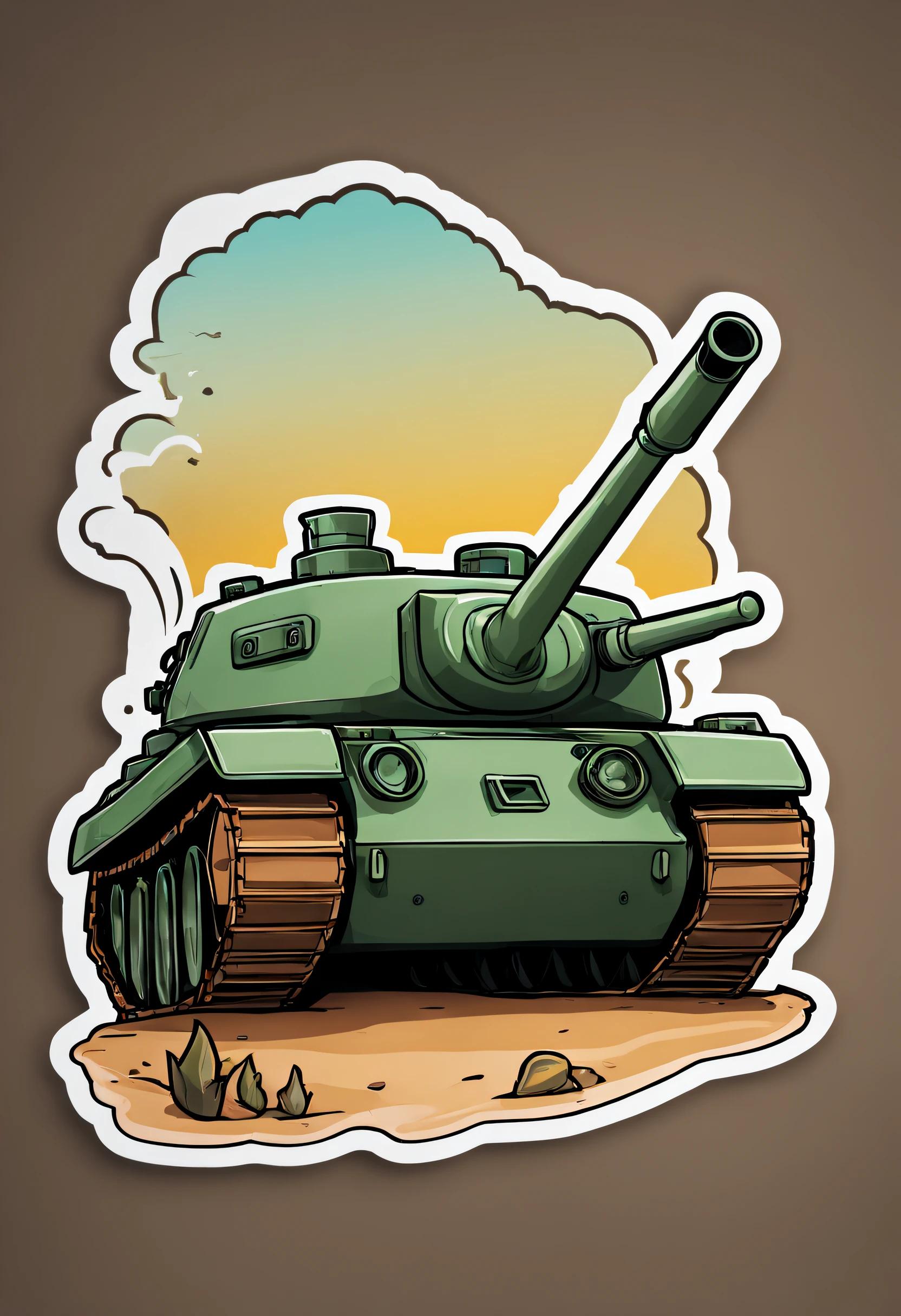 a sticker,1 tank,simple backgound