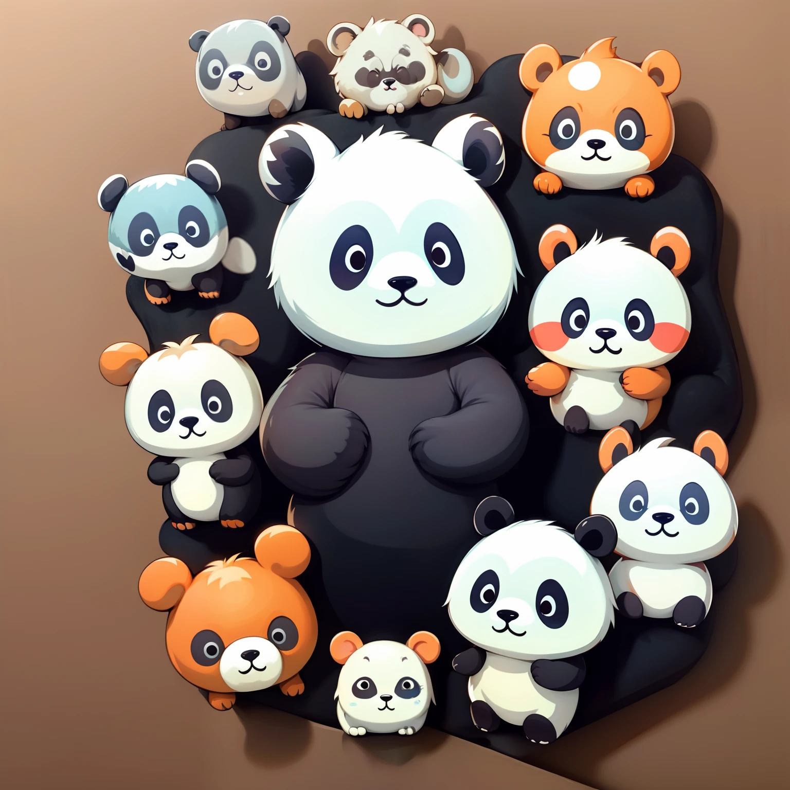 a sticker，1panda，simple backgound，