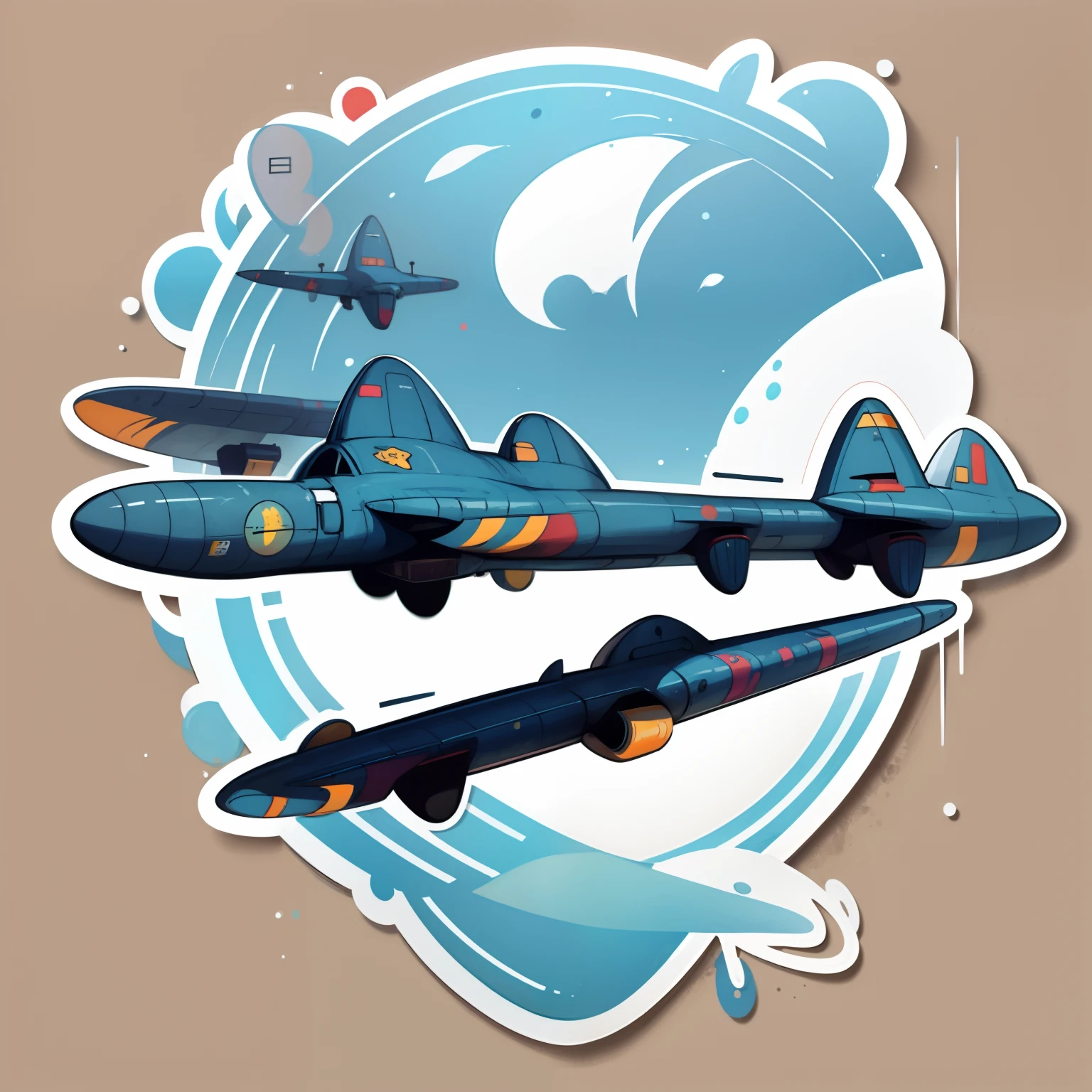 a sticker,1 aircraft,simple backgound,
