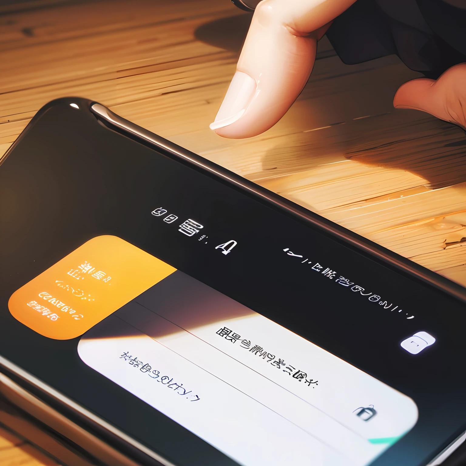 Phone Screen Image, A man appears on the phone screen, personal information, 4K
