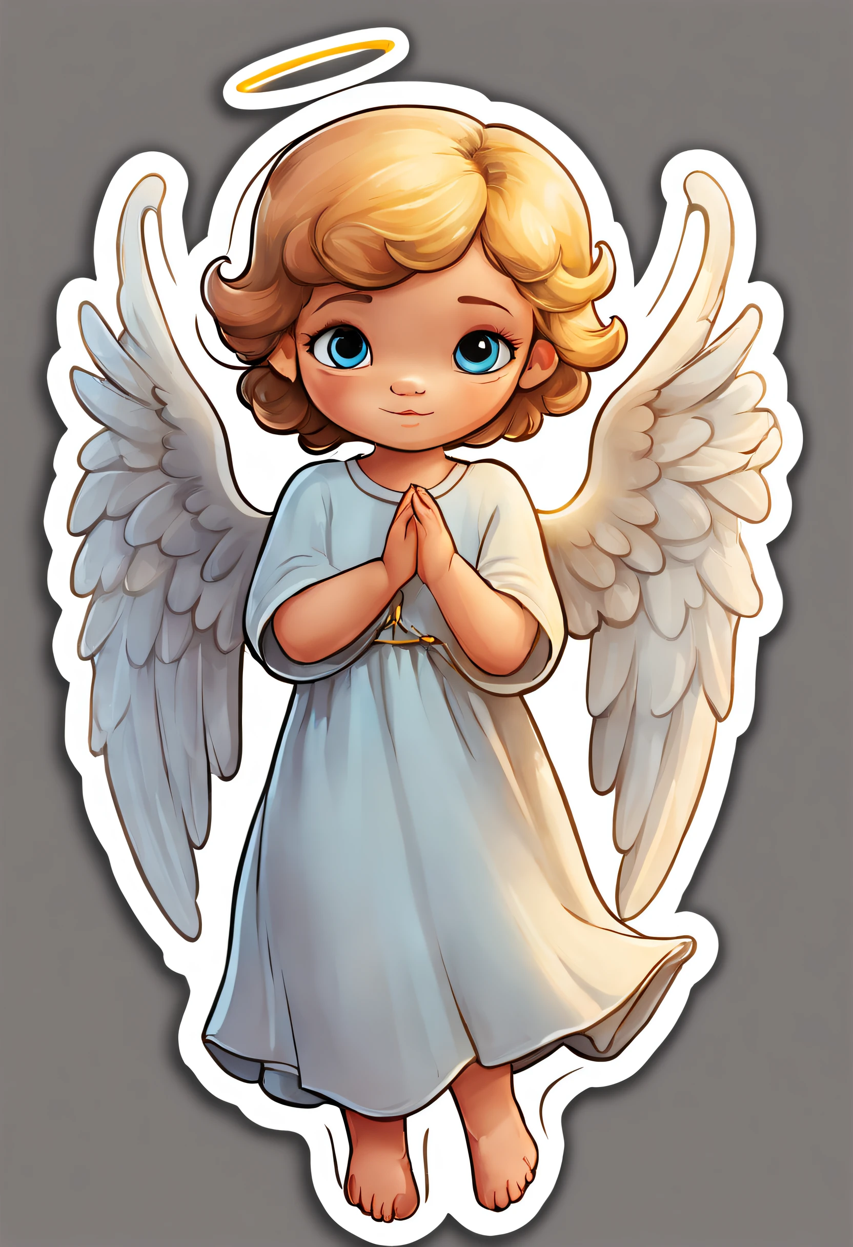 a sticker,1angel,simple backgound,