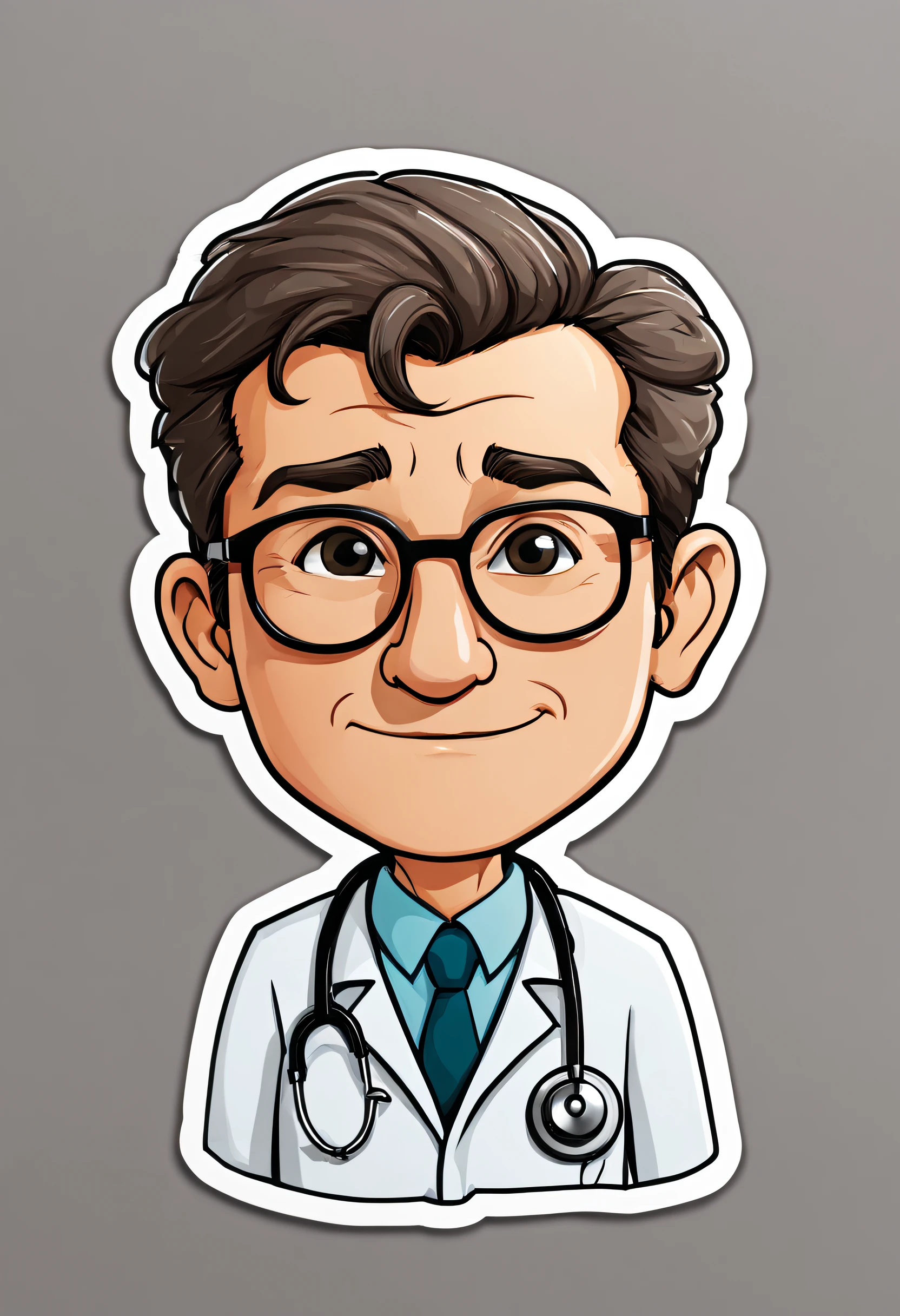 a sticker,1 doctor,simple backgound,