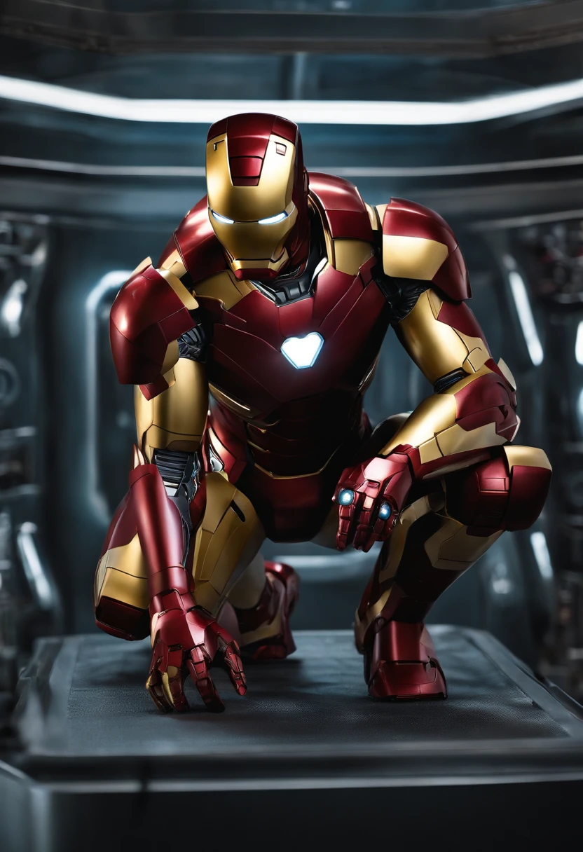 Marvel movies,full body,photo of a 18 year old girl,ironman,sitting against a wall,happy,laughing,ray tracing,detail shadow,shot on Fujifilm X-T4,85mm f1.2,sharp focus,depth of field,blurry background,bokeh,lens flare,motion blur,<lora:add_detail:1>,
