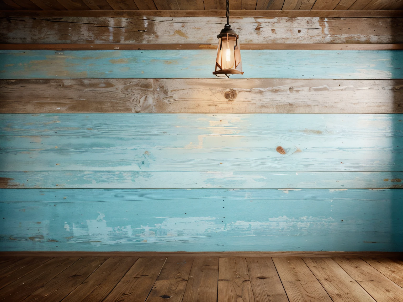 Empty thick rustic wood table and light blue wall background. para montaje de exposicion de productos, uhd, 8k