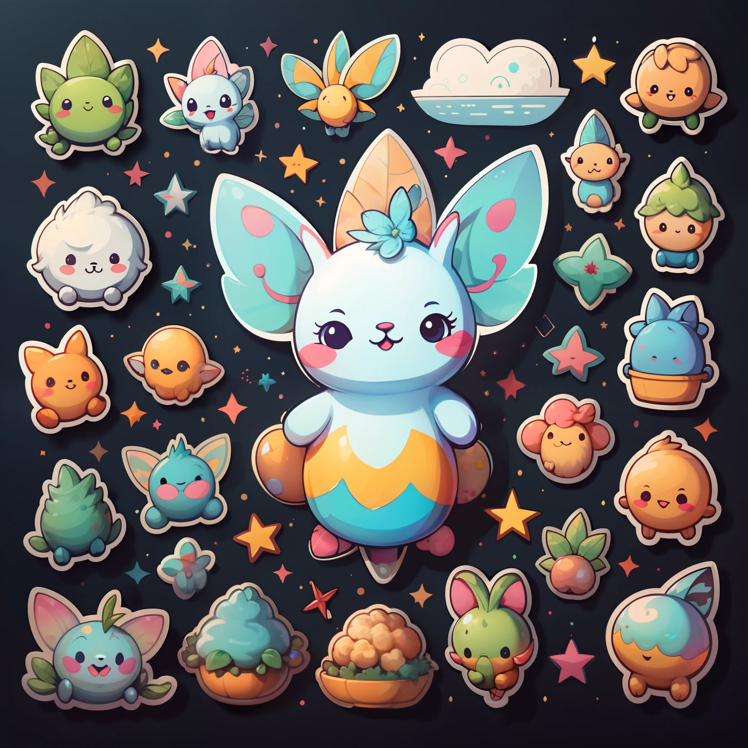 a sticker,1 fairy,simple backgound,
