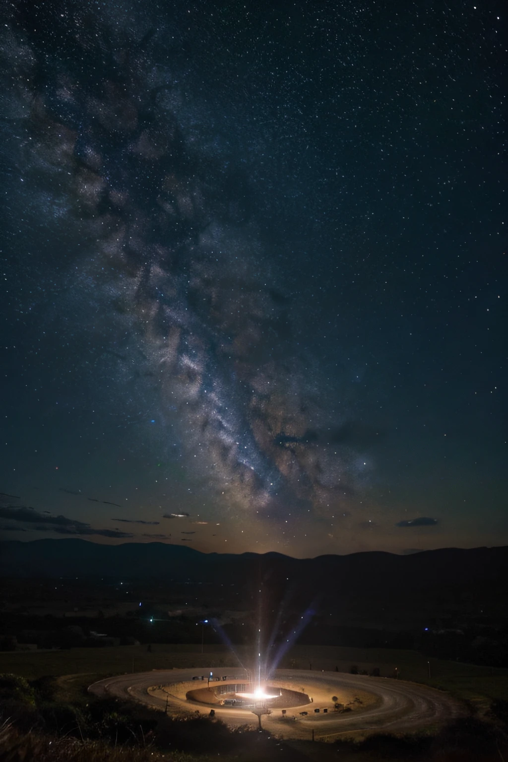 um lindo bolo em um fundo em degrade de galaxy, efeito astronomico