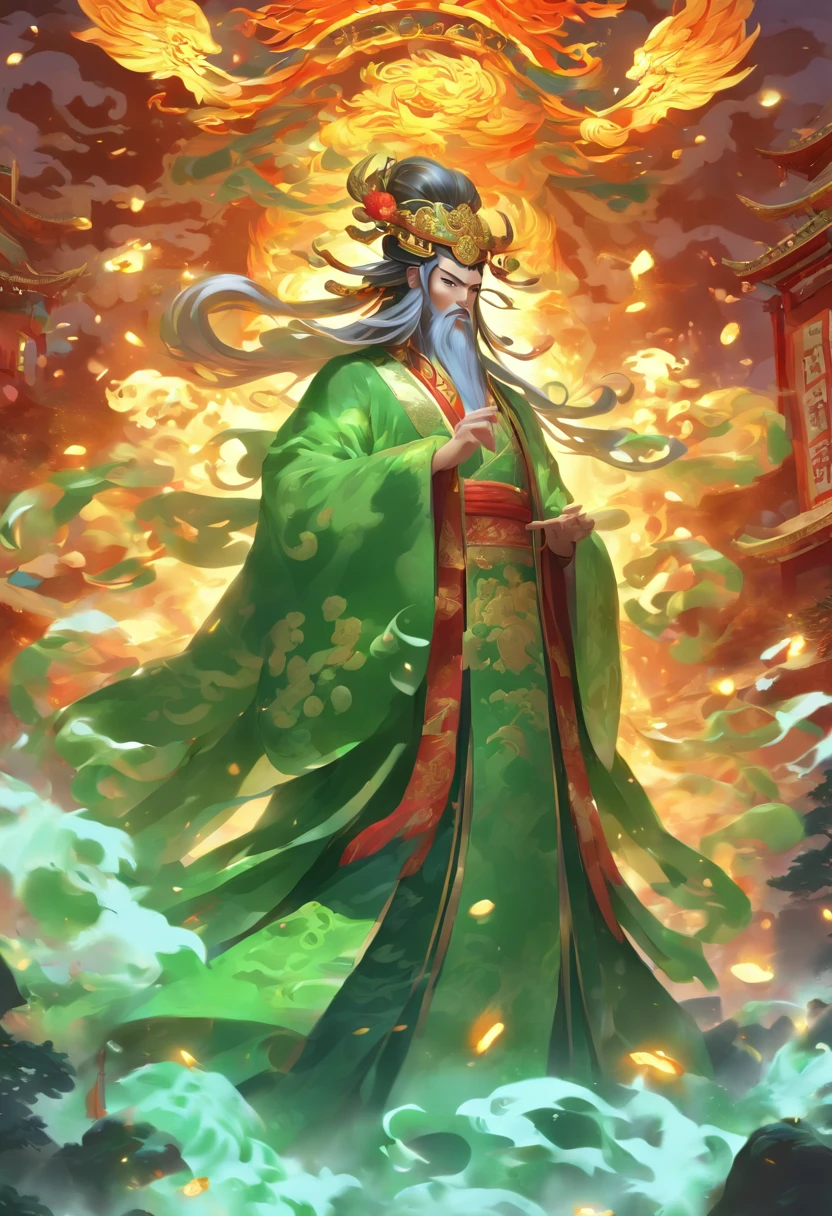 (((Jade Emperor))) best quality, very high resolution, 4K detailed CG, masterpiece, Chinese clothes, jade, storm, Chinese people, Chinese tribes, Chinese city, forest, aesthetics, beautiful image, centered on screen , Whole body
