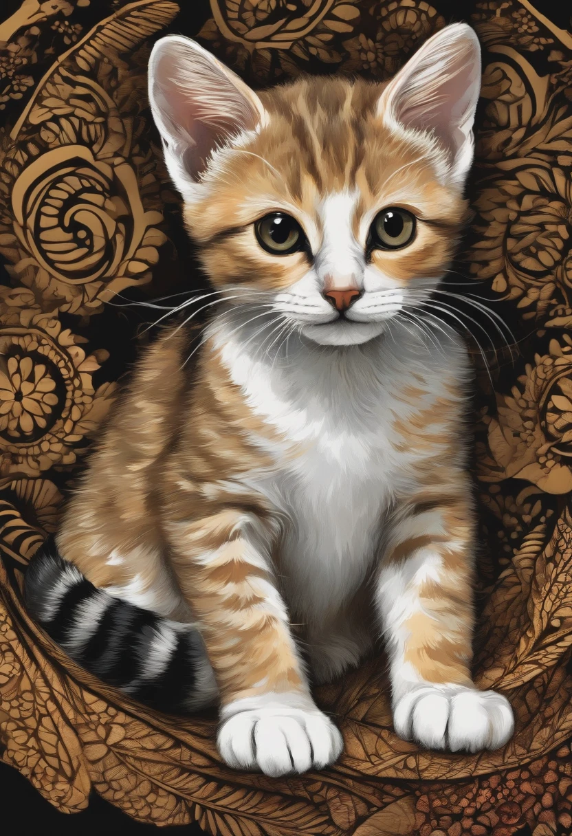 Gato com fones de ouvido na praia, vetor, arte para camiseta, fundo preto, (master part, Qualidade Superior, melhor qualidade, Arte Oficial, Beautiful and Aesthetic:1.2), (1gato com fone de ouvido:1.3), extremamente detalhado,(Arte Fractal:1.1),(colorido:1.1)(celular:1.3),mais alto detalhado,(Zentangle:1.2), (dynamic pose), (Resumo Antecedentes:1.3), (Pano tradicional japones:1.2), (pele brilhante), (muitas cores:1.4)