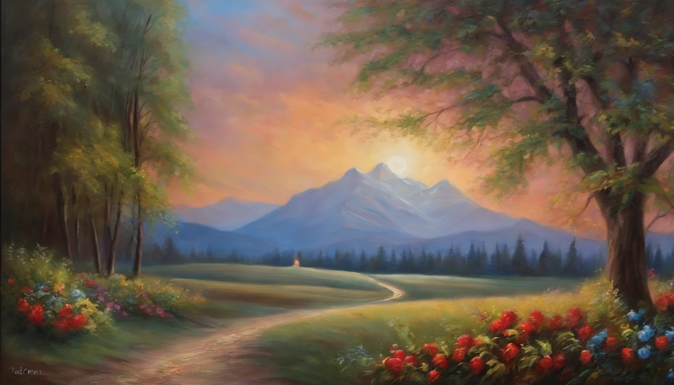 Art Oil Painting, Christmas Design, en colores pasteles.