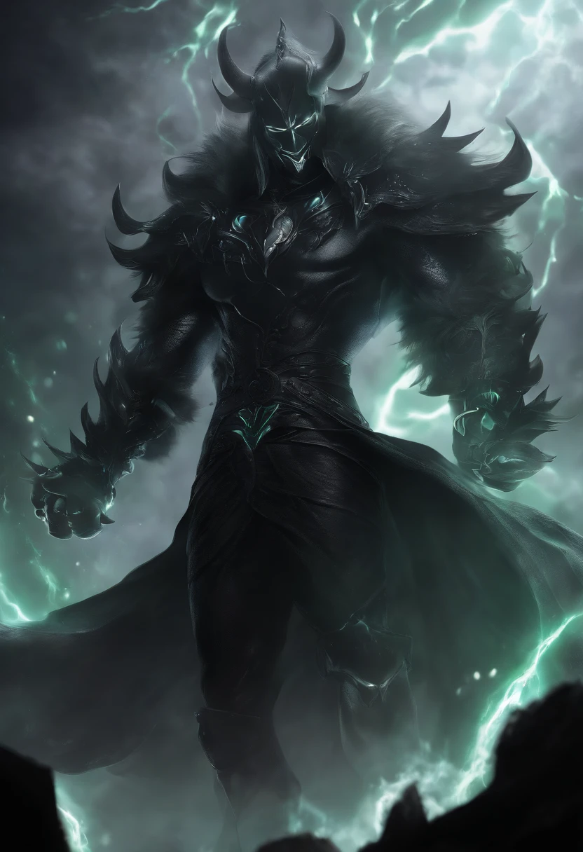 (best quality,4k,8k,highres,masterpiece:1.2),ultra-detailed,realistic:1.37,anime style,cold and dark atmosphere,neon,black flames,evil smile,black mark on the forehead,aggressive mode,Meliodas from seven deadly sins,transformed