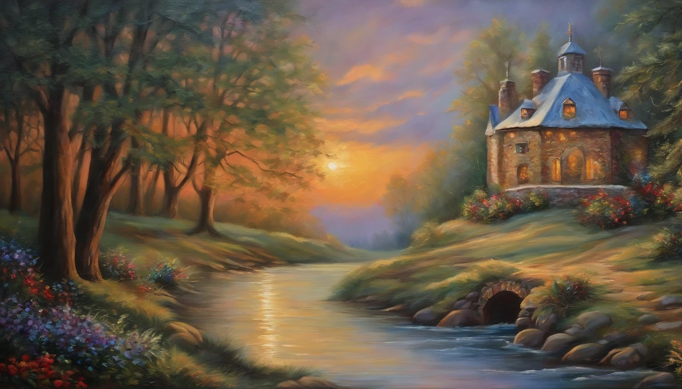 Art Oil Painting, Christmas Design, En colores pasteles.