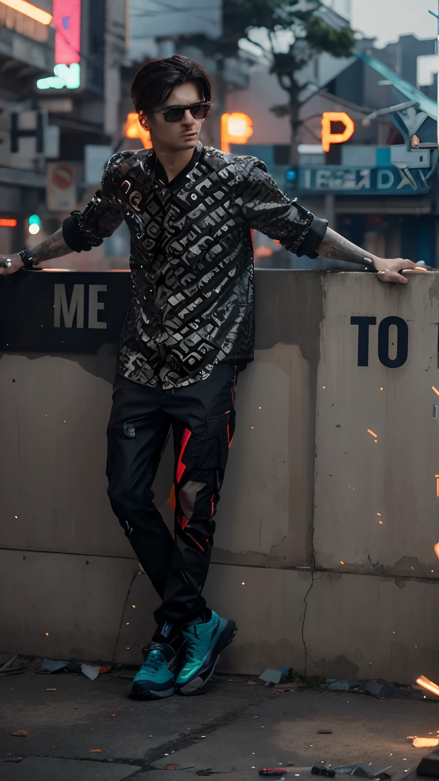 Change background cyberpunk handsome boy, realistic, face, 8k, ultra realistic,