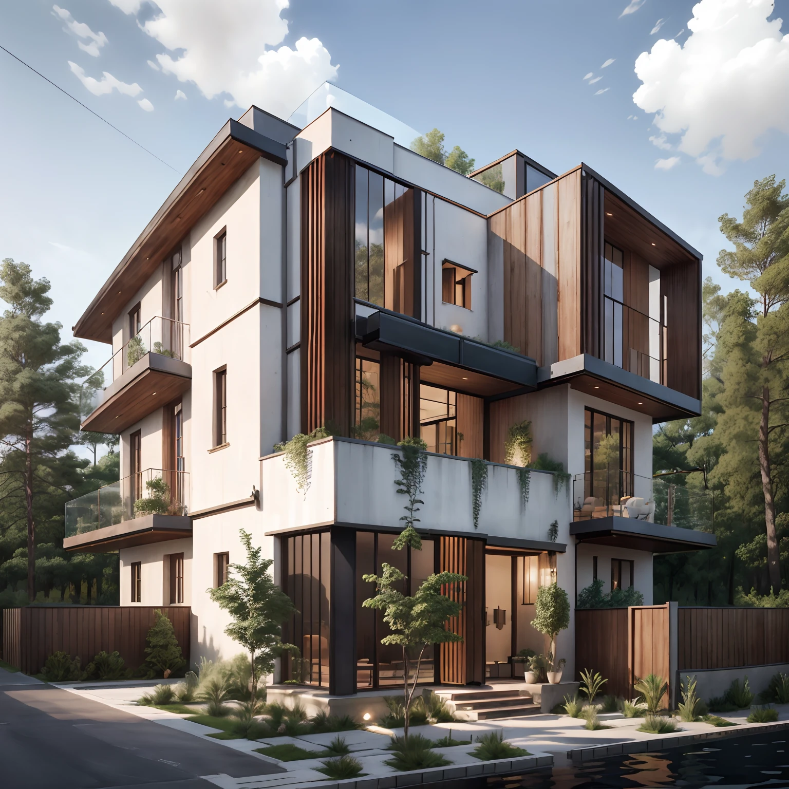 Mordenhouse, Maison de fantaisie, maison de verre avec un toit en pente, moderne, Dynamic hyper realistic super detailed Dynamic shot master piece different Angles of view