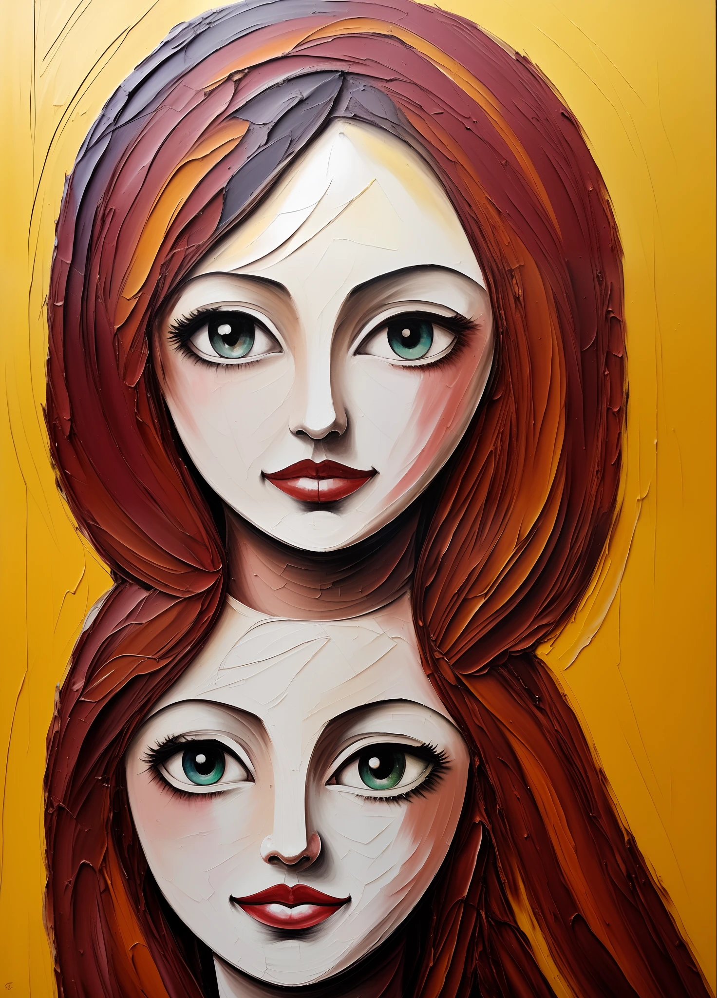 Puella Magi Madoka Magica, Full body, oil painting, abstract painting, restlessness