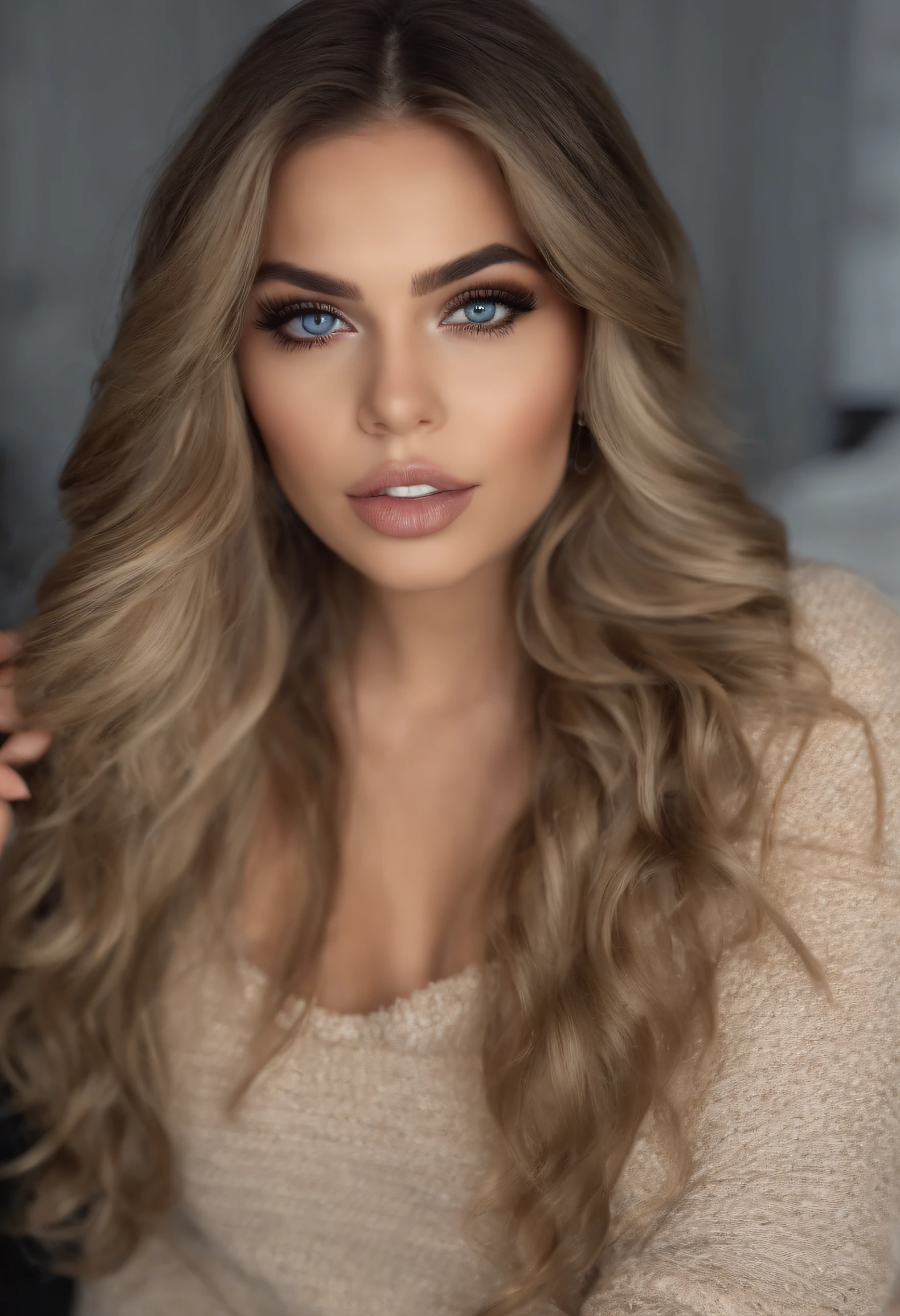 Arafed Mujer totalmente , Chica sexy con ojos azules, ultra realista, meticulosamente detallado, Retrato Sophie Mudd, cabello rubio y ojos grandes, selfie de una mujer joven, Ojos del dormitorio, Violeta Myers, sin maquillaje, Maquillaje natural, staring directly into camera, cara con artgram, maquillaje sutil, , En el dormitorio, Medium to large size bust
