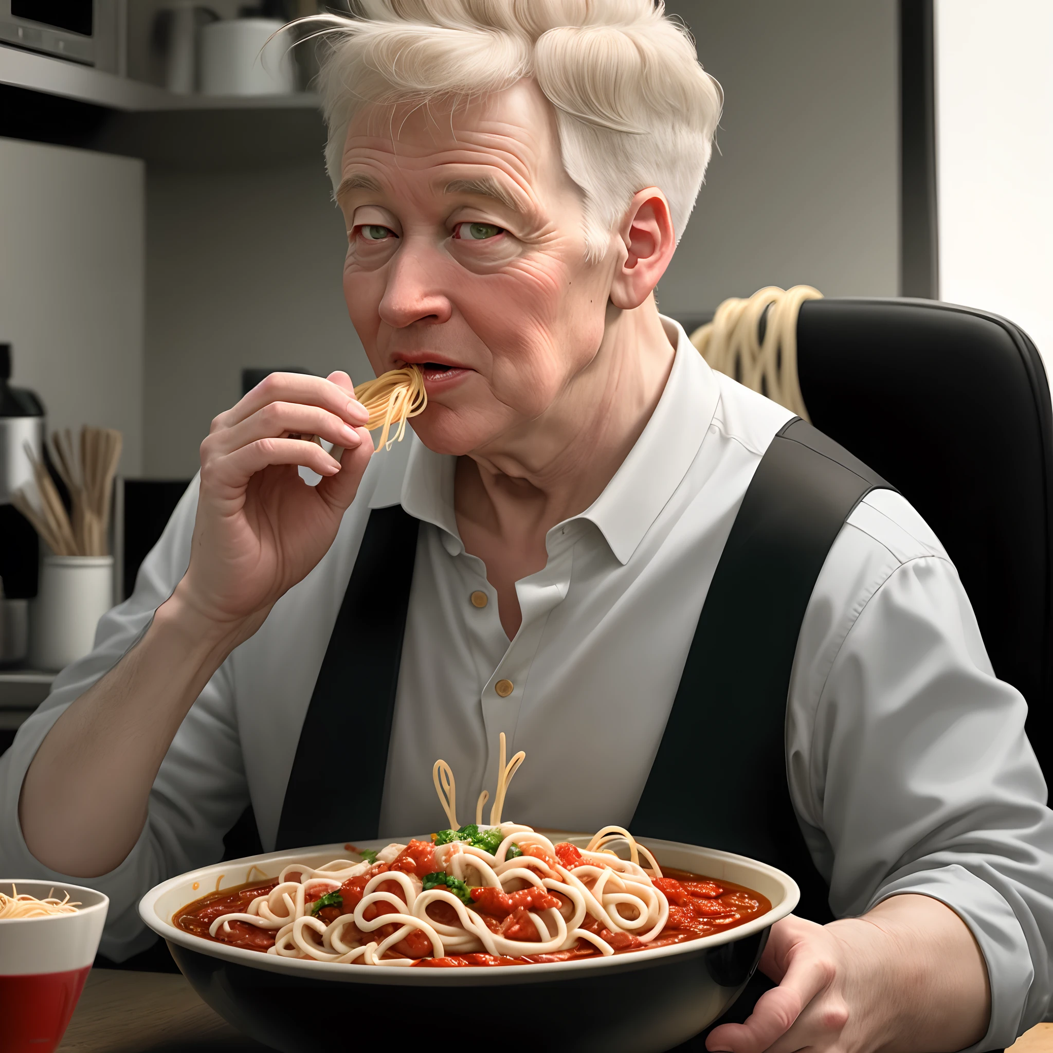 david lynch eating spaghetti