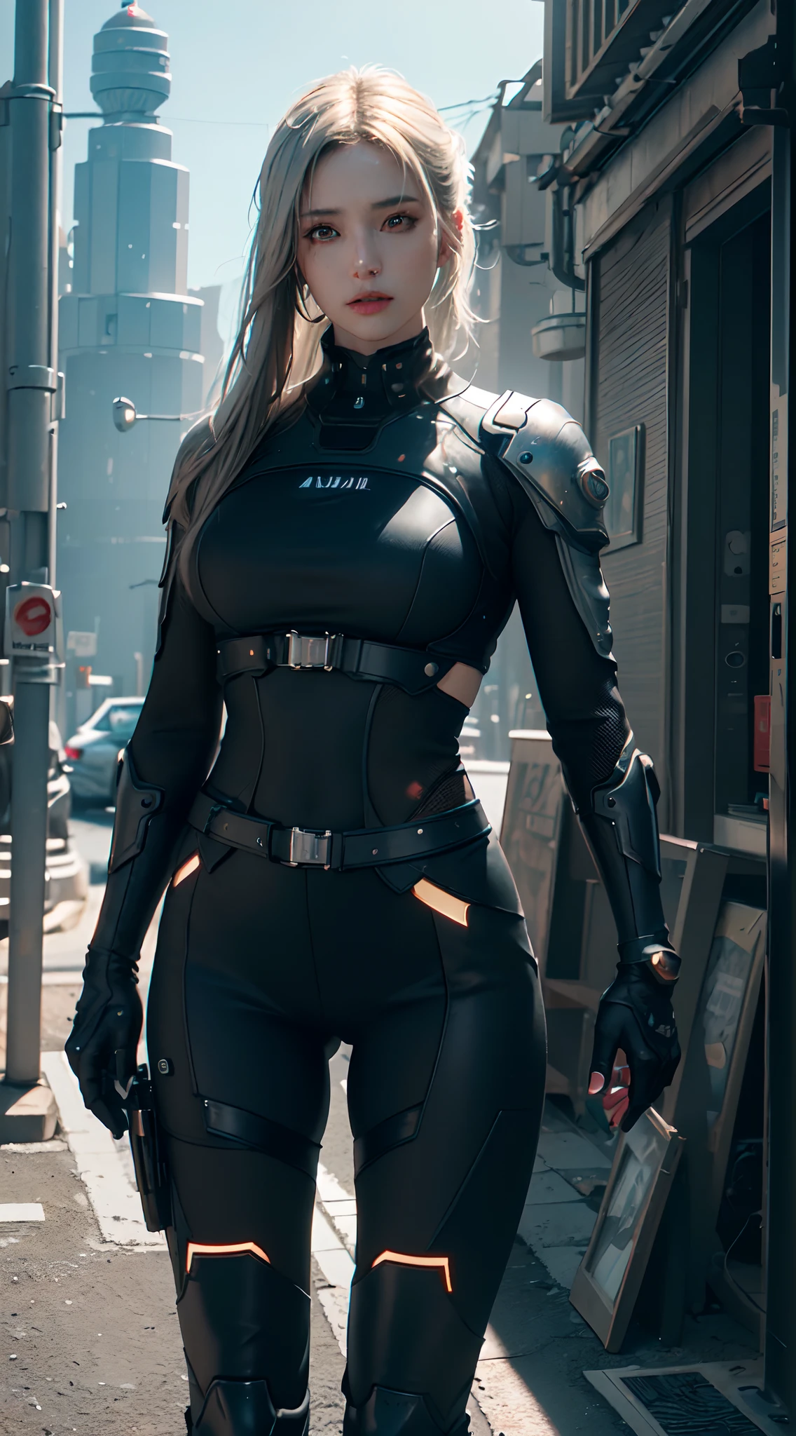 ((Best quality)), ((masterpiece)), (detailed:1.4), 3D, an image of a beautiful cyberpunk female,HDR (High Dynamic Range),Ray Tracing,NVIDIA RTX,Super-Resolution,Unreal 5,Subsurface scattering,PBR Texturing,Post-processing,Anisotropic Filtering,Depth-of-field,Maximum clarity and sharpness,Multi-layered textures,Albedo and Specular maps,Surface shading,Accurate simulation of light-material interaction,Perfect proportions,Octane Render,Two-tone lighting,Wide aperture,Low ISO,White balance,Rule of thirds,8K RAW,