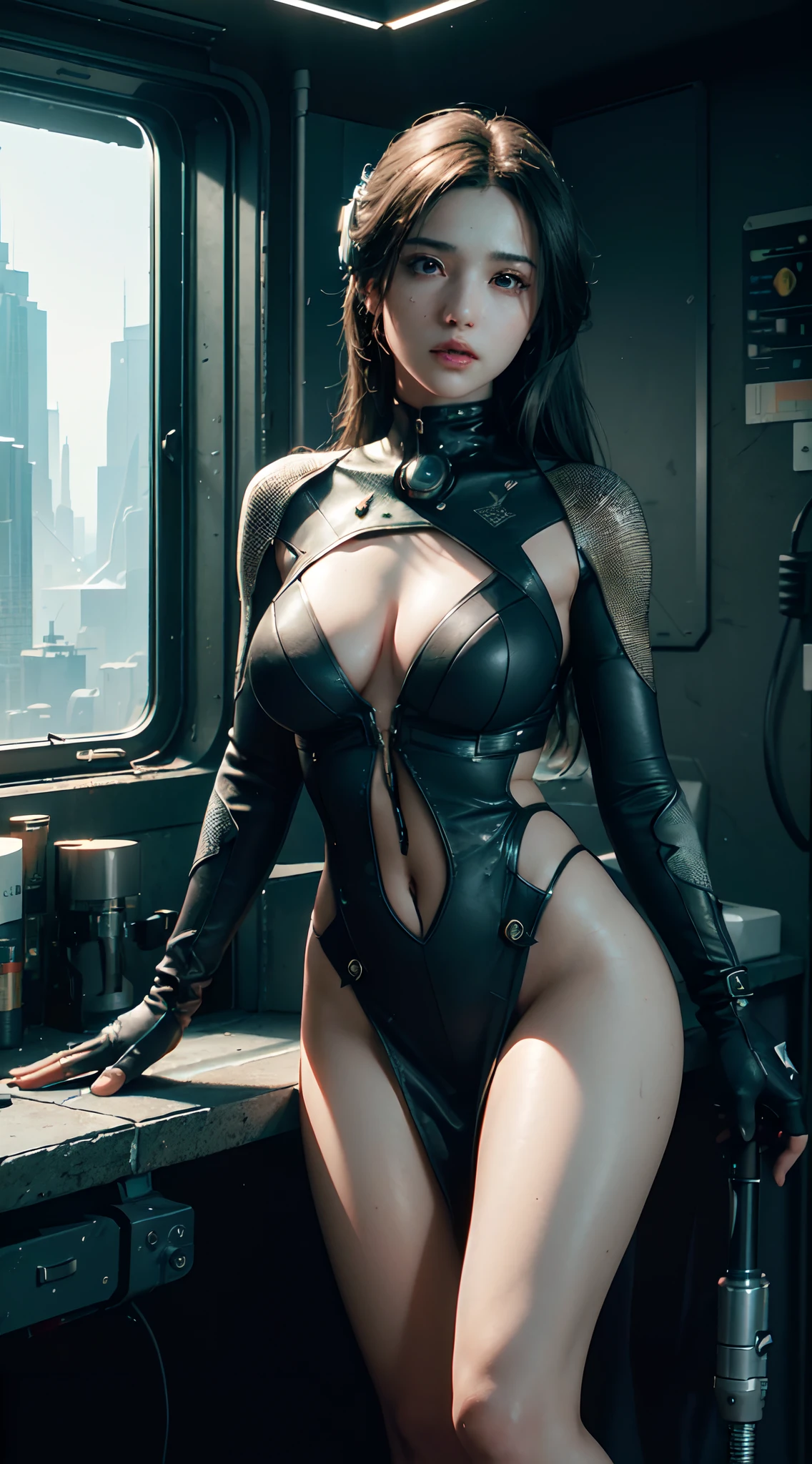 ((Best quality)), ((masterpiece)), (detailed:1.4), 3D, an image of a beautiful cyberpunk female,HDR (High Dynamic Range),Ray Tracing,NVIDIA RTX,Super-Resolution,Unreal 5,Subsurface scattering,PBR Texturing,Post-processing,Anisotropic Filtering,Depth-of-field,Maximum clarity and sharpness,Multi-layered textures,Albedo and Specular maps,Surface shading,Accurate simulation of light-material interaction,Perfect proportions,Octane Render,Two-tone lighting,Wide aperture,Low ISO,White balance,Rule of thirds,8K RAW,