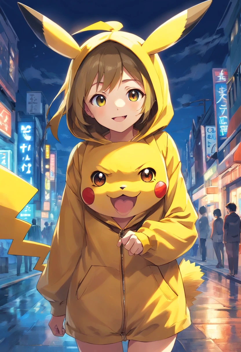 Anime girl in pikachu onesie sale