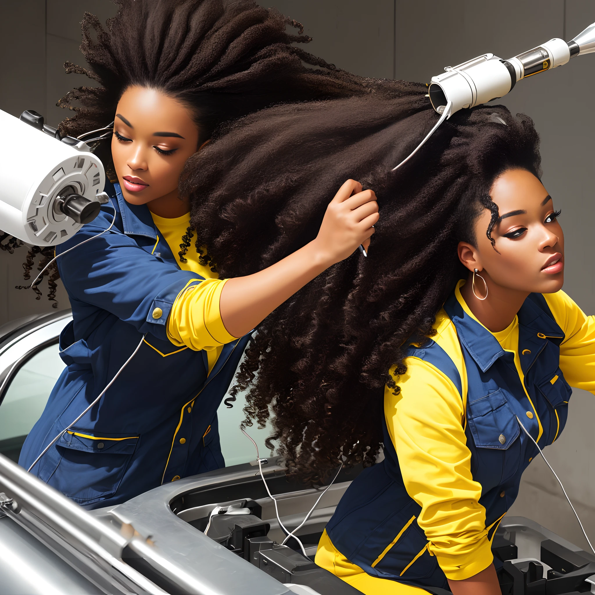 gurl getting her back blown out