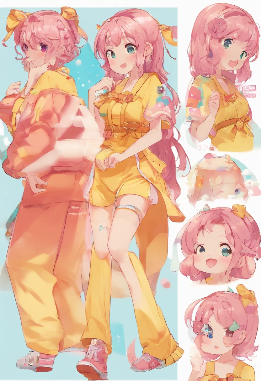 girl with, Concept sheet, matching outfits, (maikurobikini, Front angle, Side angle, Rear angle)